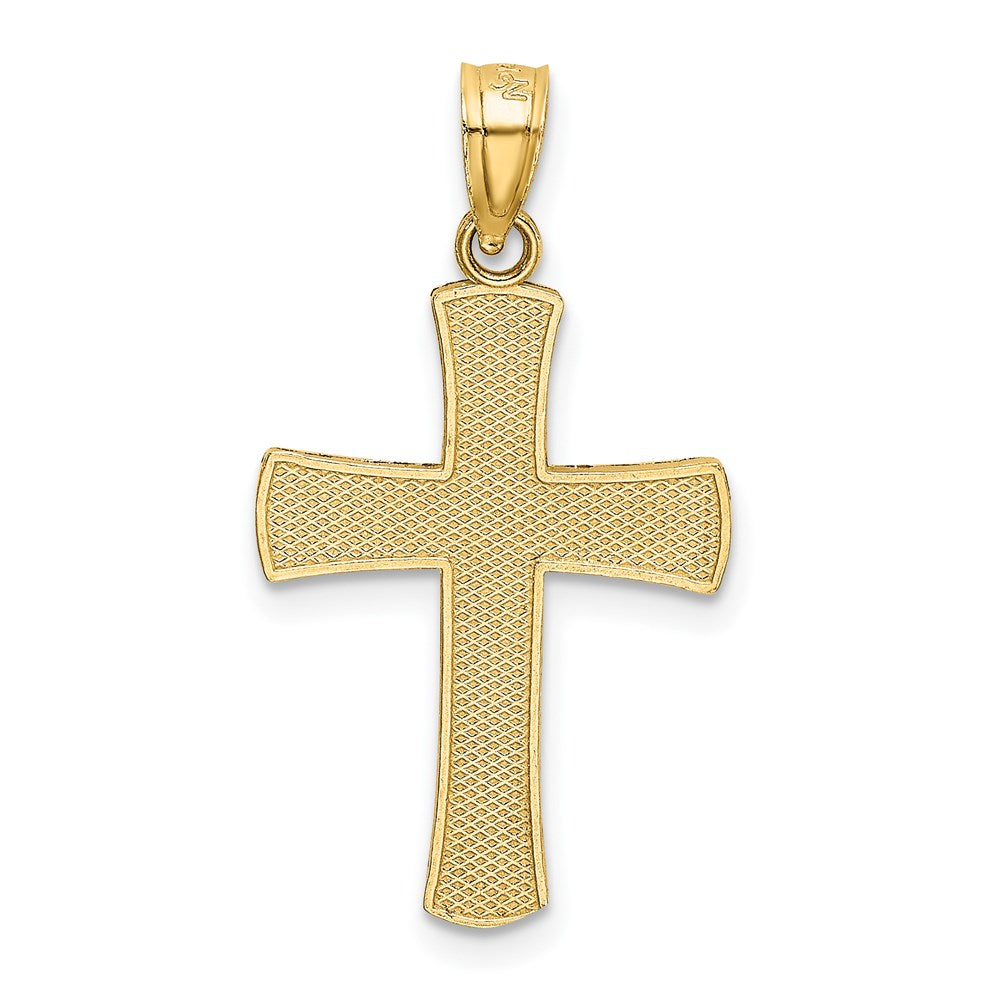 14k Diamond-cut Latin Cross Pendant