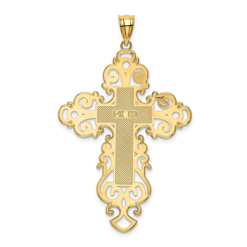 14k Polished Fancy Cross Pendant