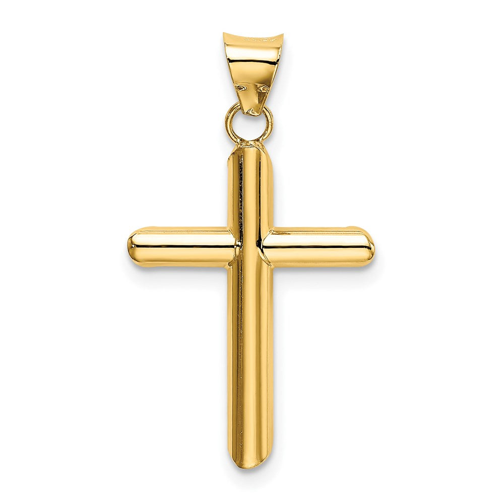 14k Polished Tube Cross Pendant