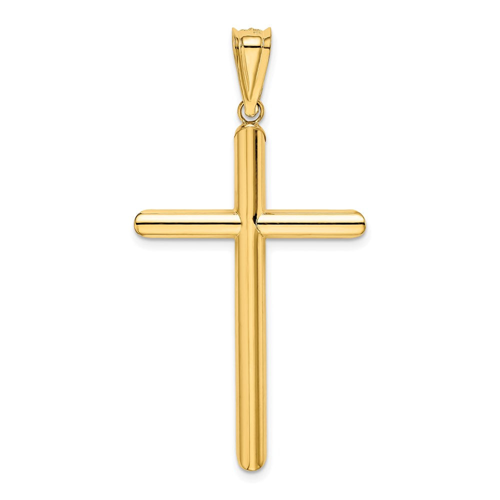 14k Polished Tube Cross Pendant