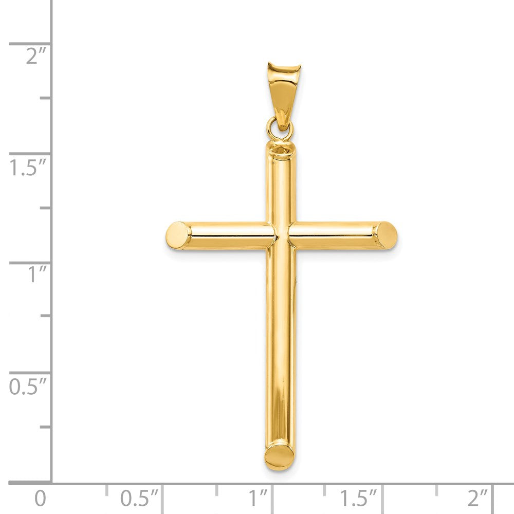 14k Polished Tube Cross Pendant