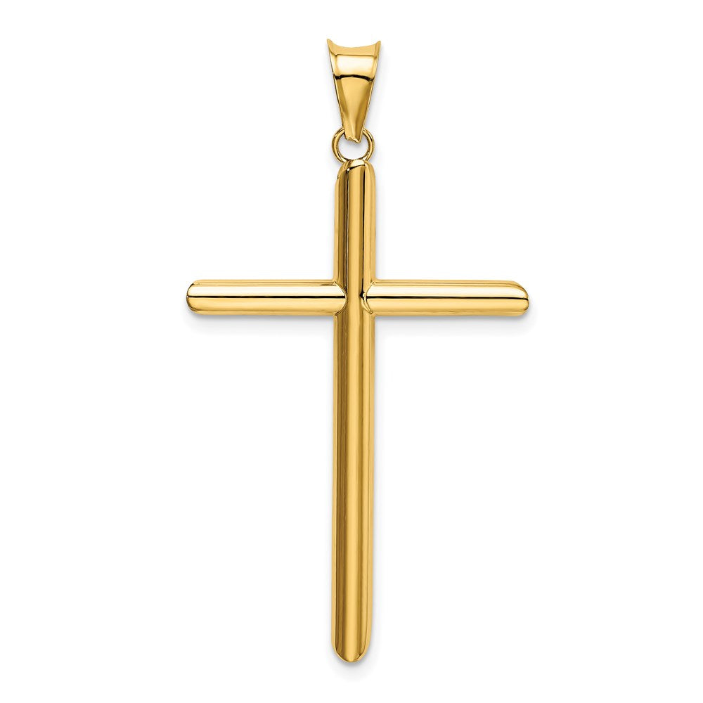 14k Polished Tube Cross Pendant