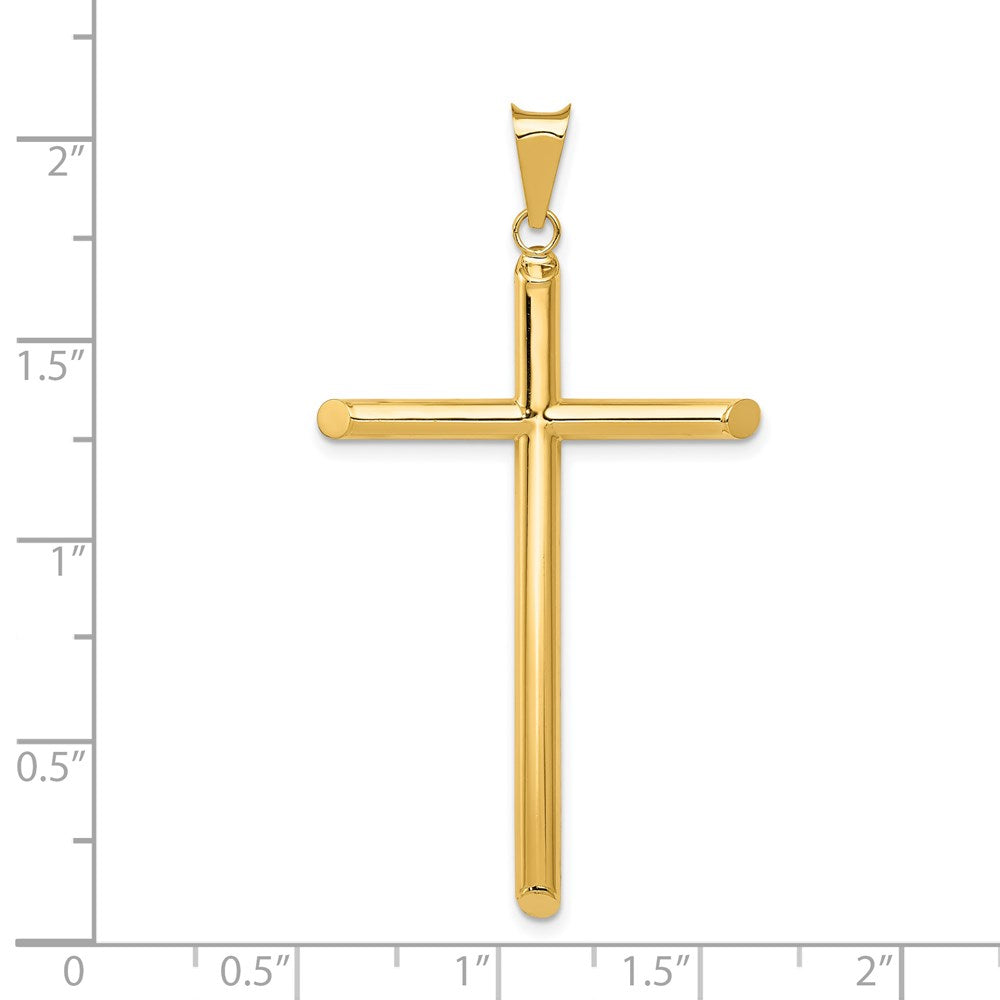 14k Polished Tube Cross Pendant