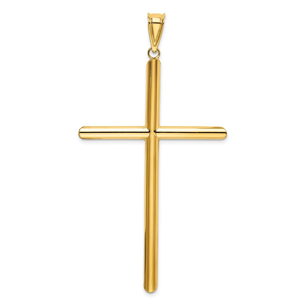 14k Polished Tube Cross Pendant