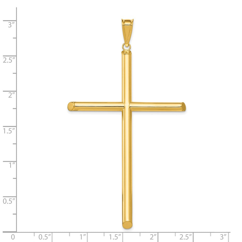14k Polished Tube Cross Pendant
