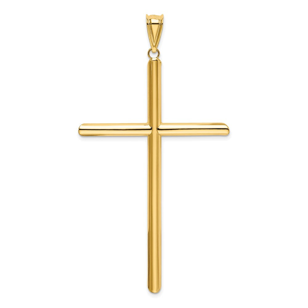 14k Polished Tube Cross Pendant