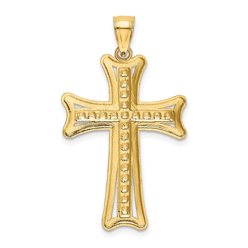 14k Diamond-cut Cross Pendant
