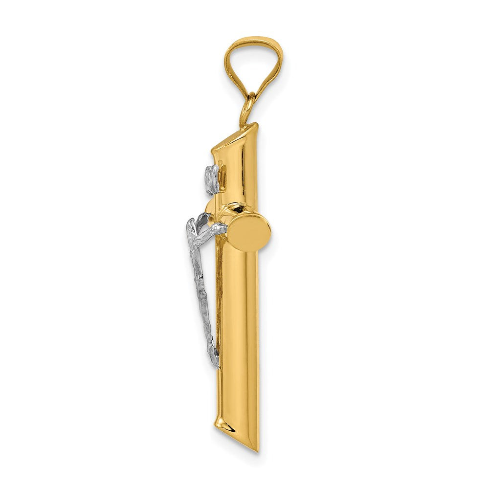 14k Two-Tone Polished Crucifix Pendant