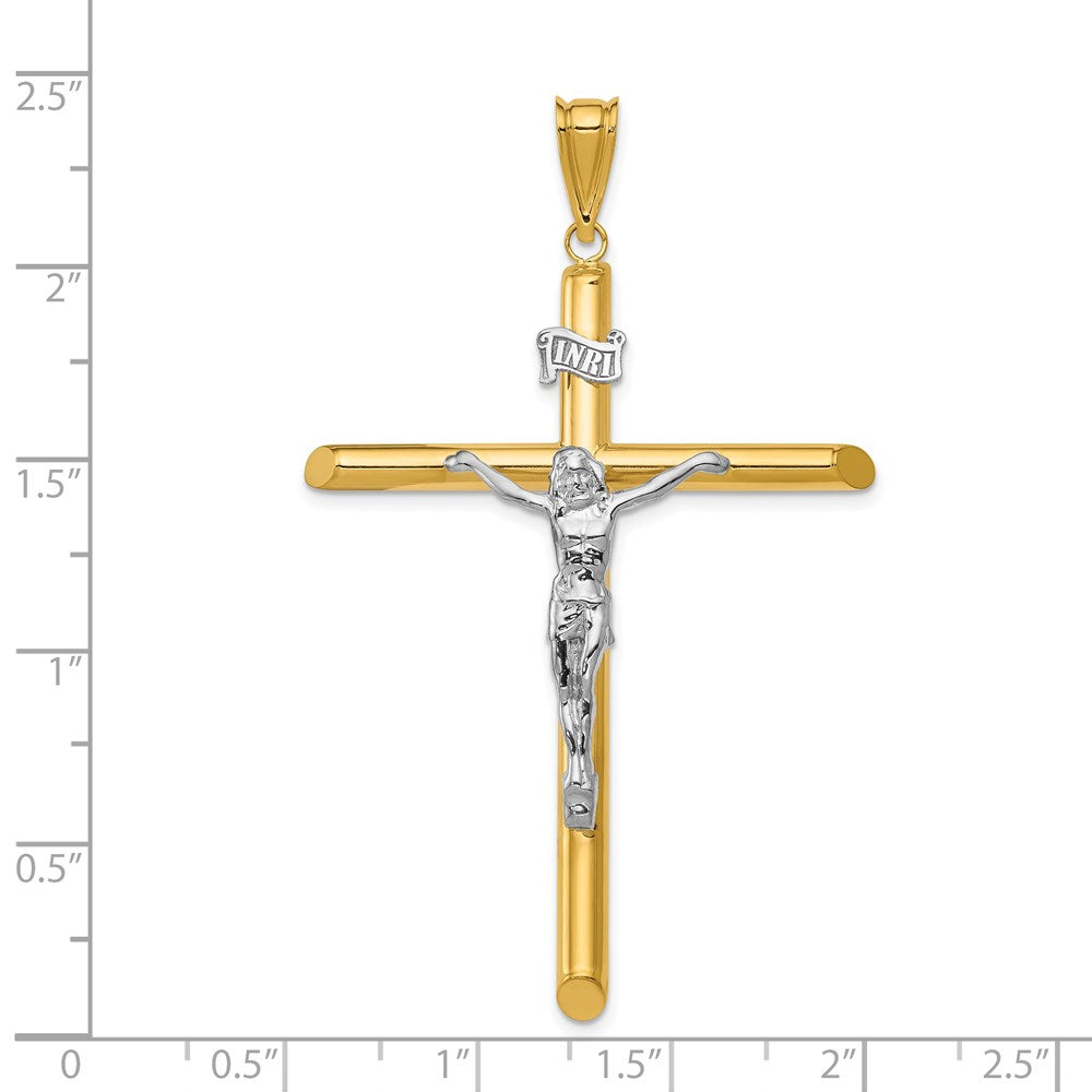 14k Two-Tone Polished Crucifix Pendant