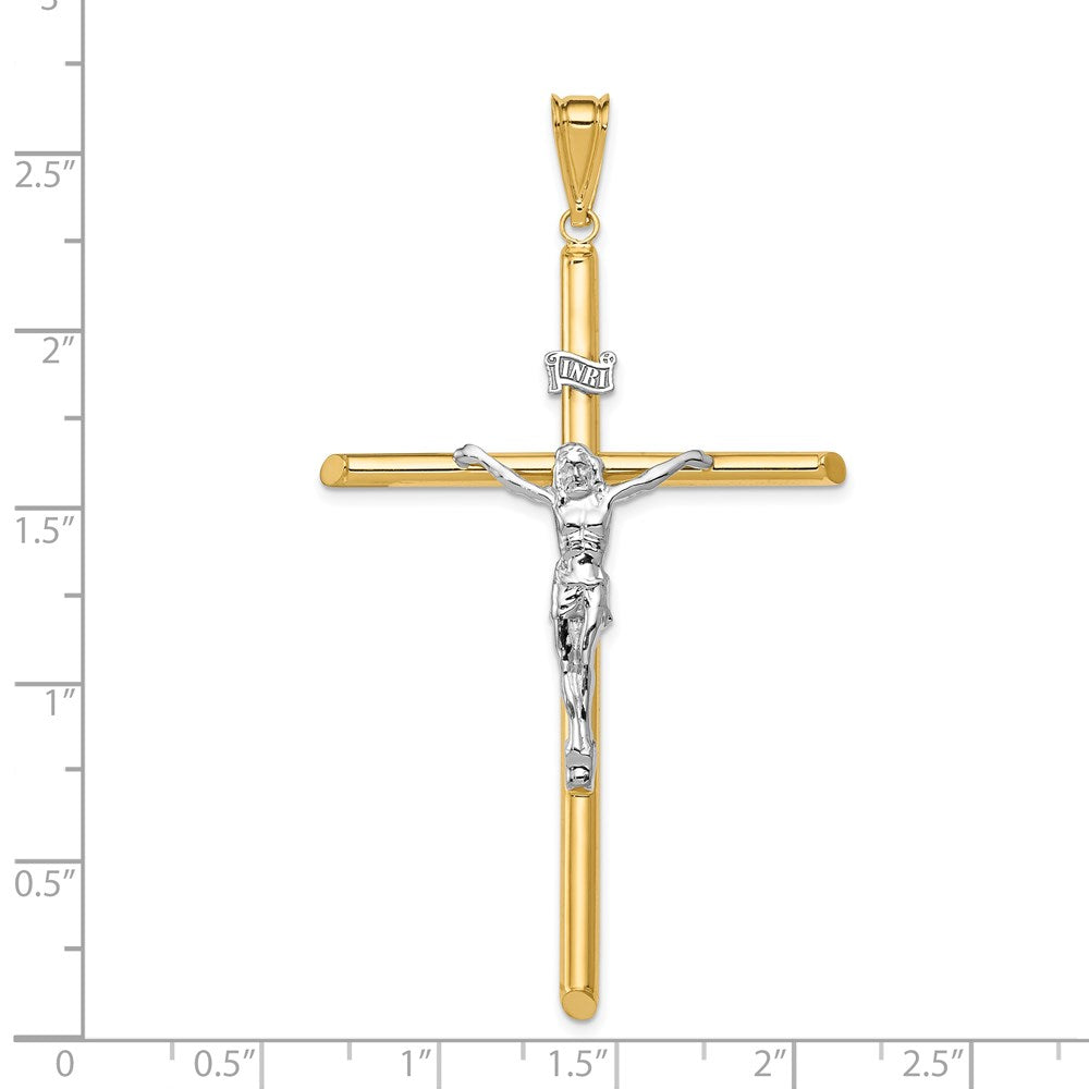 14k Two-Tone Polished Jesus Crucifix Pendant