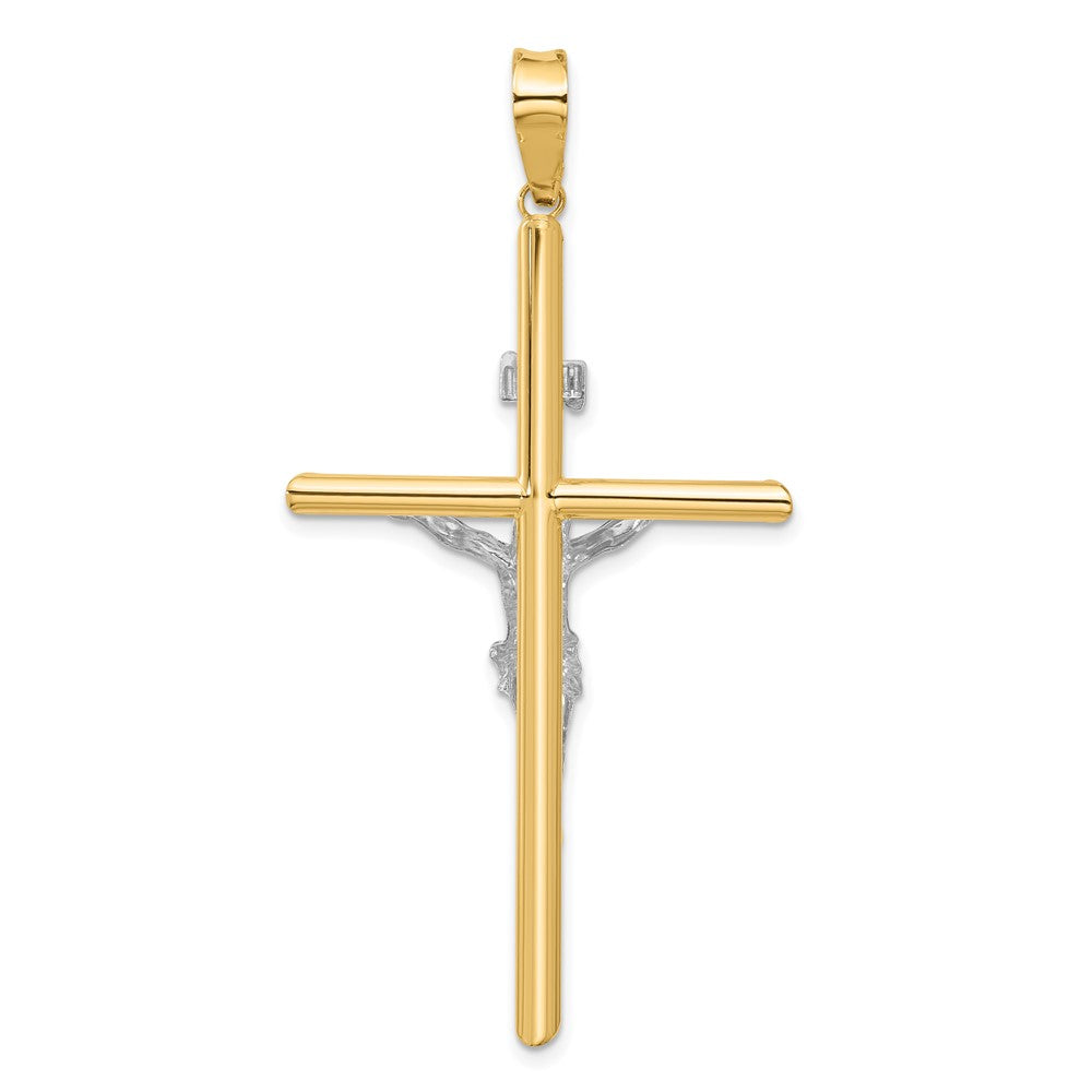 14k Two-Tone Polished Jesus Crucifix Pendant