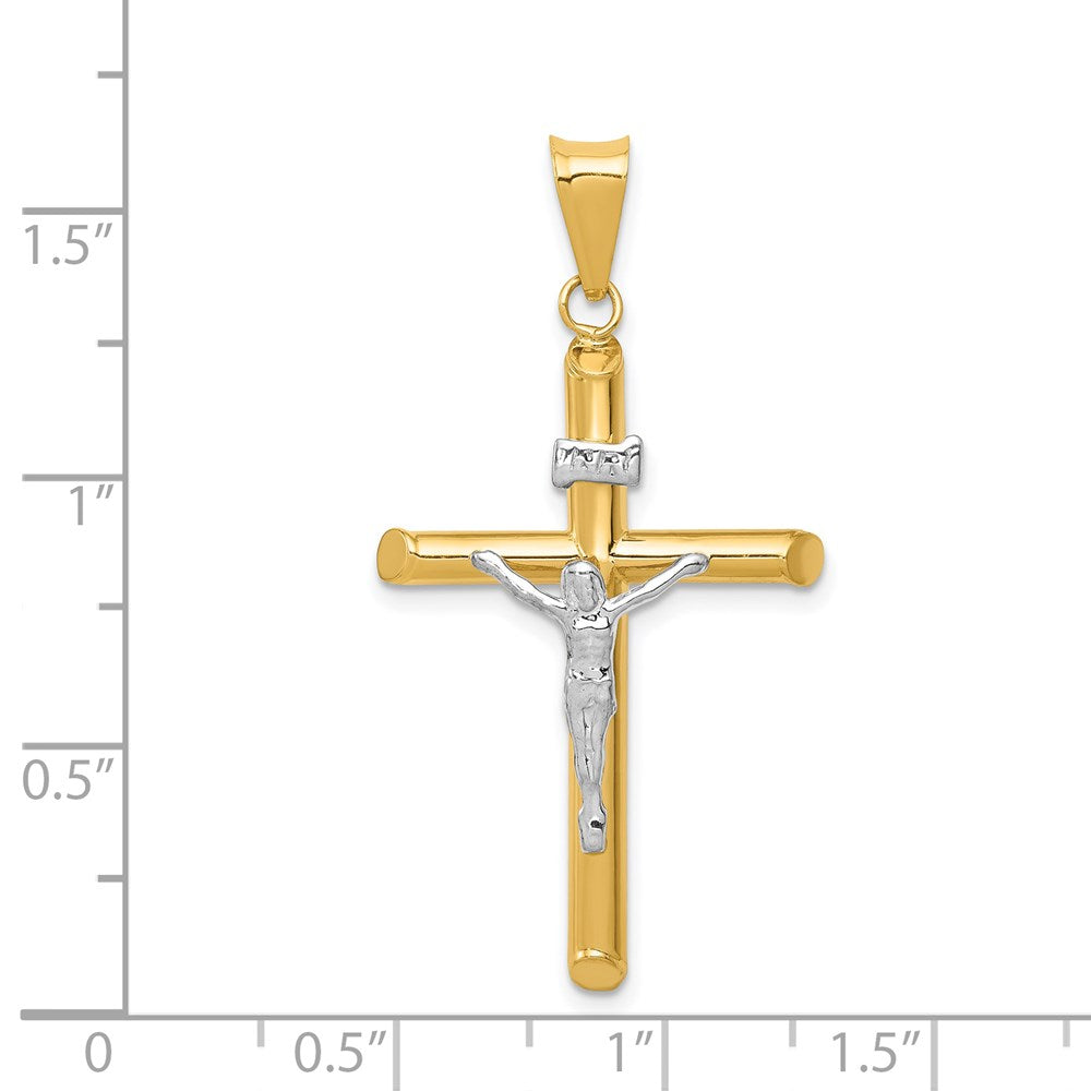 14k Two-Tone Polished Jesus Crucifix Pendant