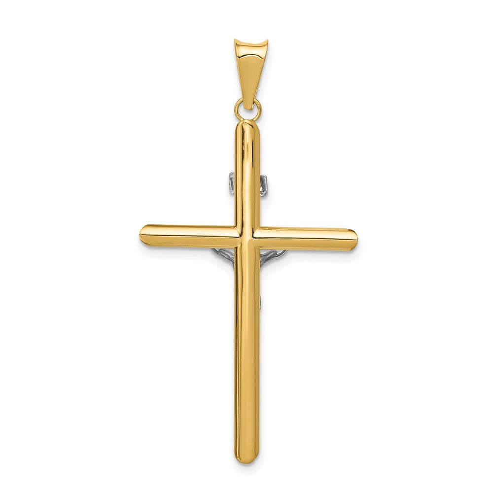 14k Two-Tone Polished Jesus Crucifix Pendant