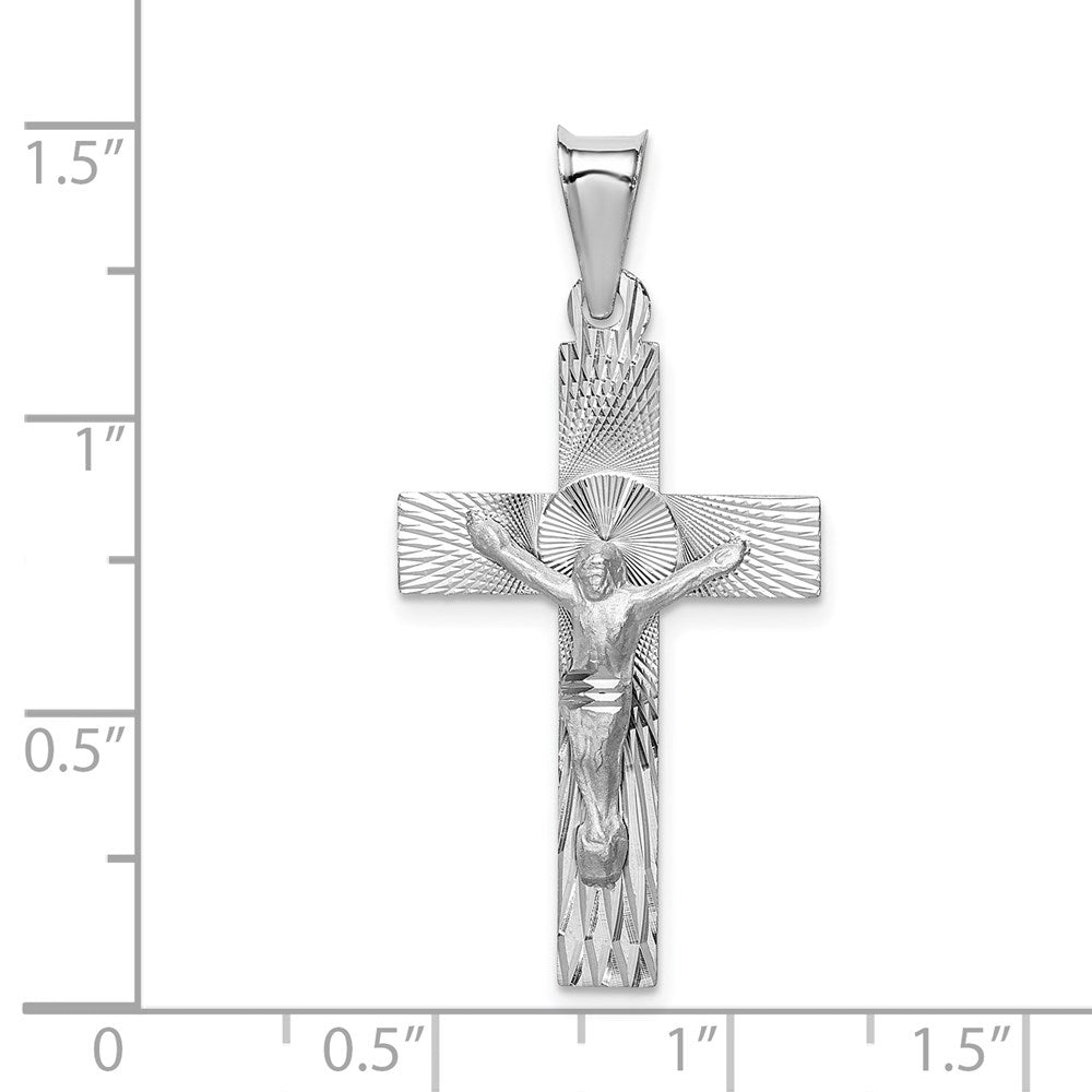 14k White Gold Crucifix Pendant