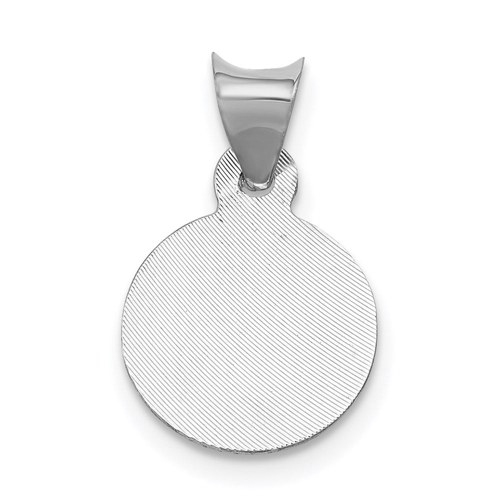 14k White Gold Our Lady of Guadalupe Semi-solid Round Pendant