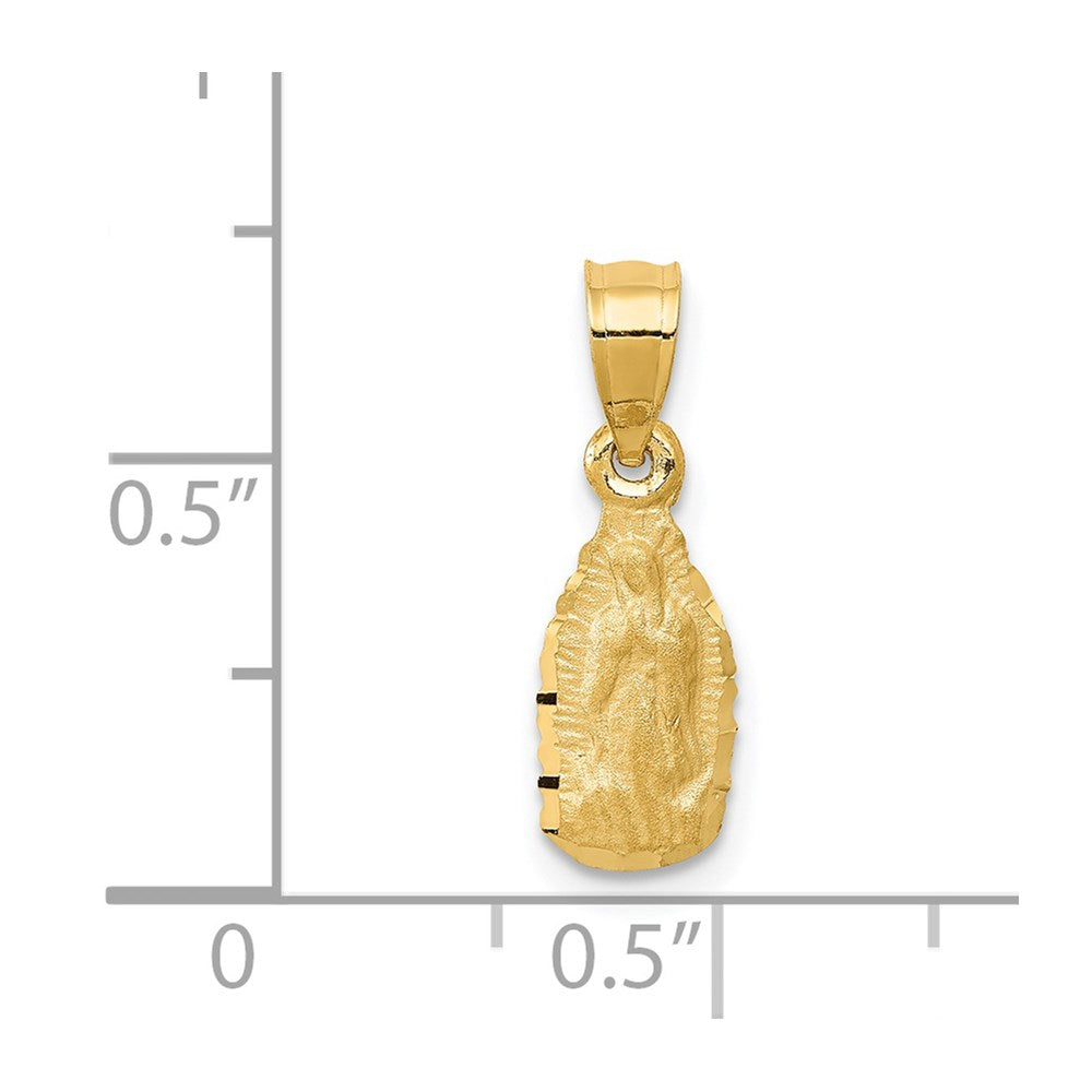 14k Satin & D/C Our Lady of Guadalupe Pendant