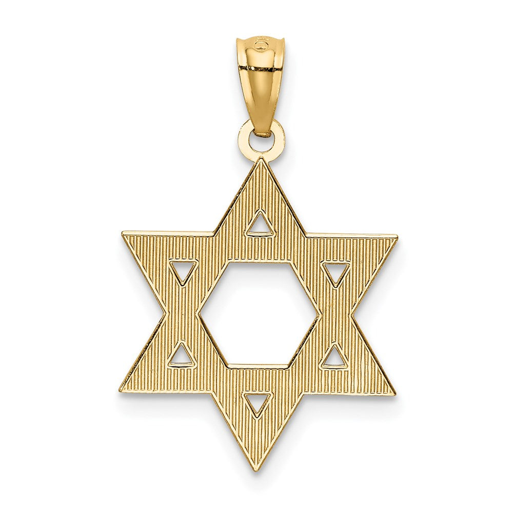 14k Diamond-cut Polished Star of David Pendant