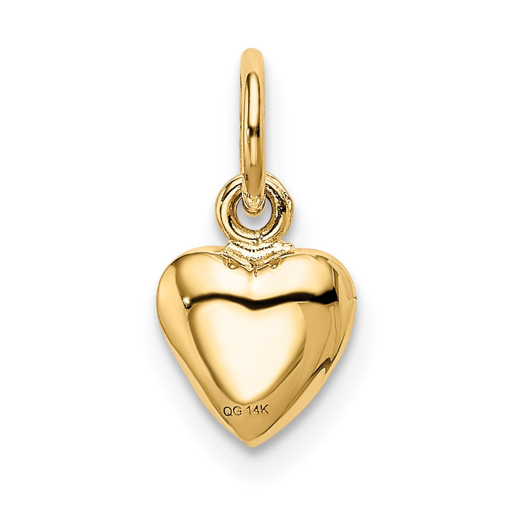 14K Polished 3-D Puffed Heart Charm