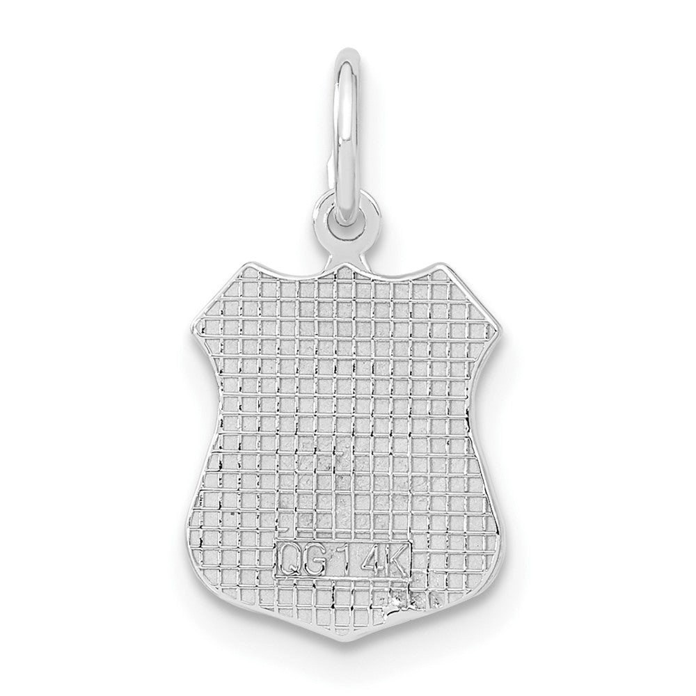 14k White Gold Police Badge Charm