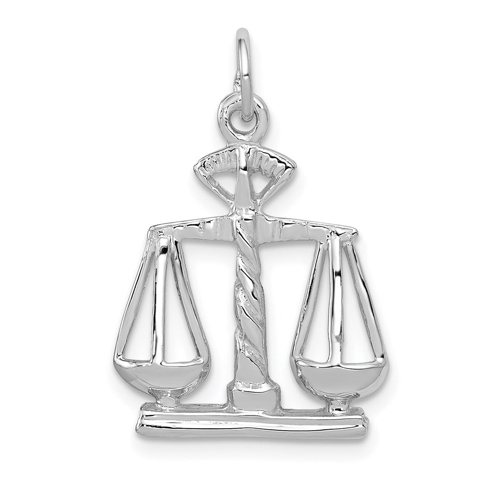 14k White Gold Polished Scales of Justice Charm