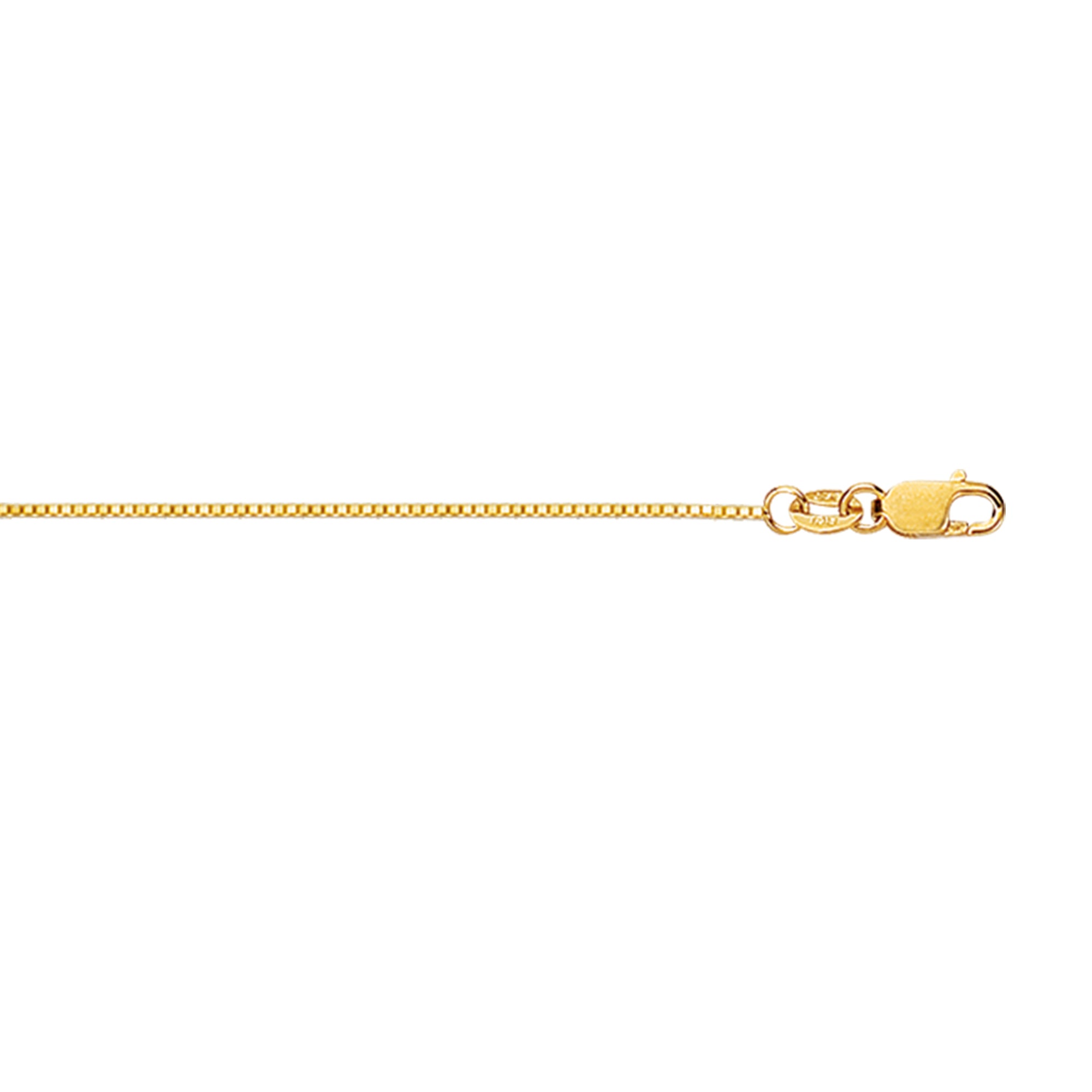 18K Yellow Gold 0.6mm Classic Box 20" Chain with Lobster Lock