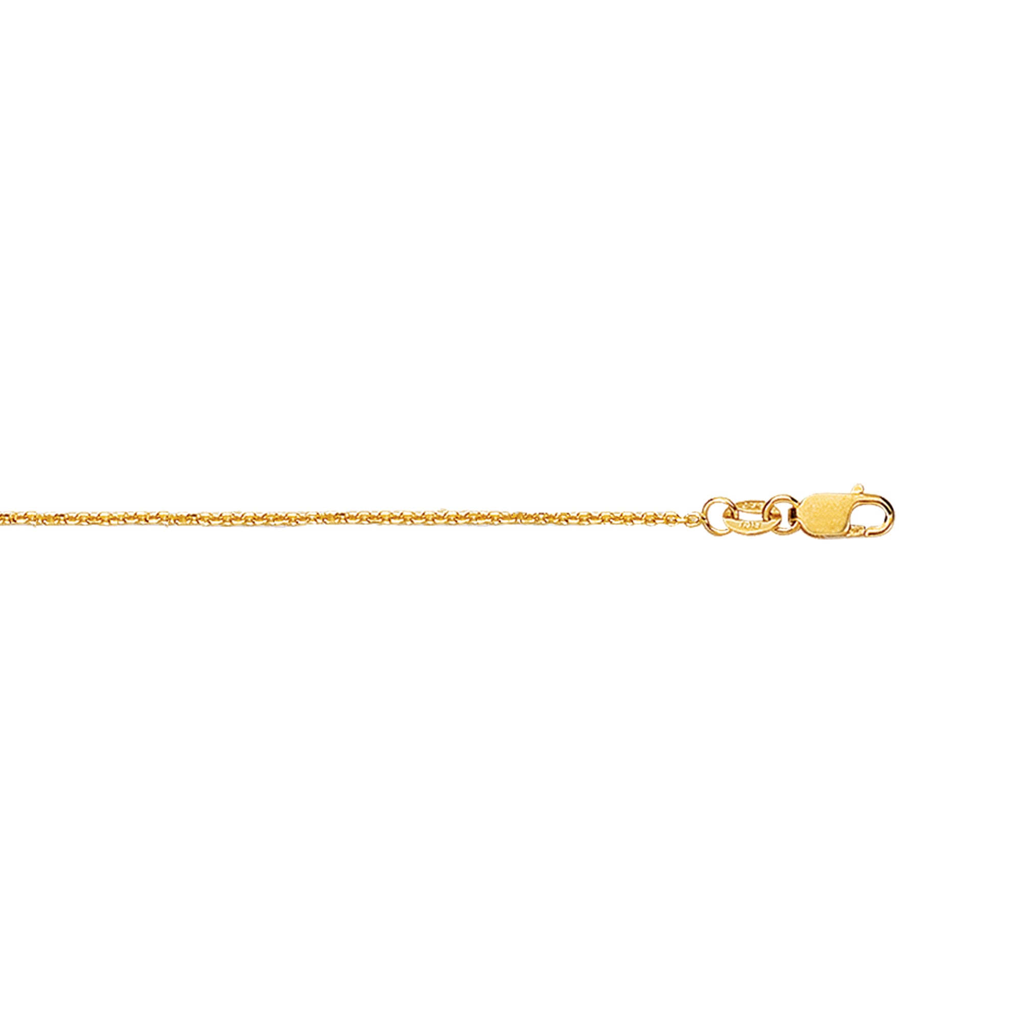 18K Yellow Gold 1.1mm Diamond Cut Cable 18" Chain with Lobster Lock