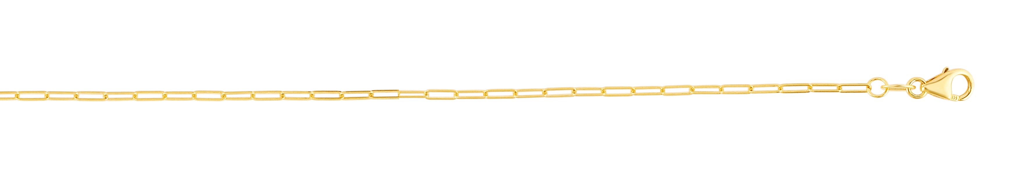 18K Yellow Gold 20" 1.5mm Paperclip Link Chain with Lobster Clasp