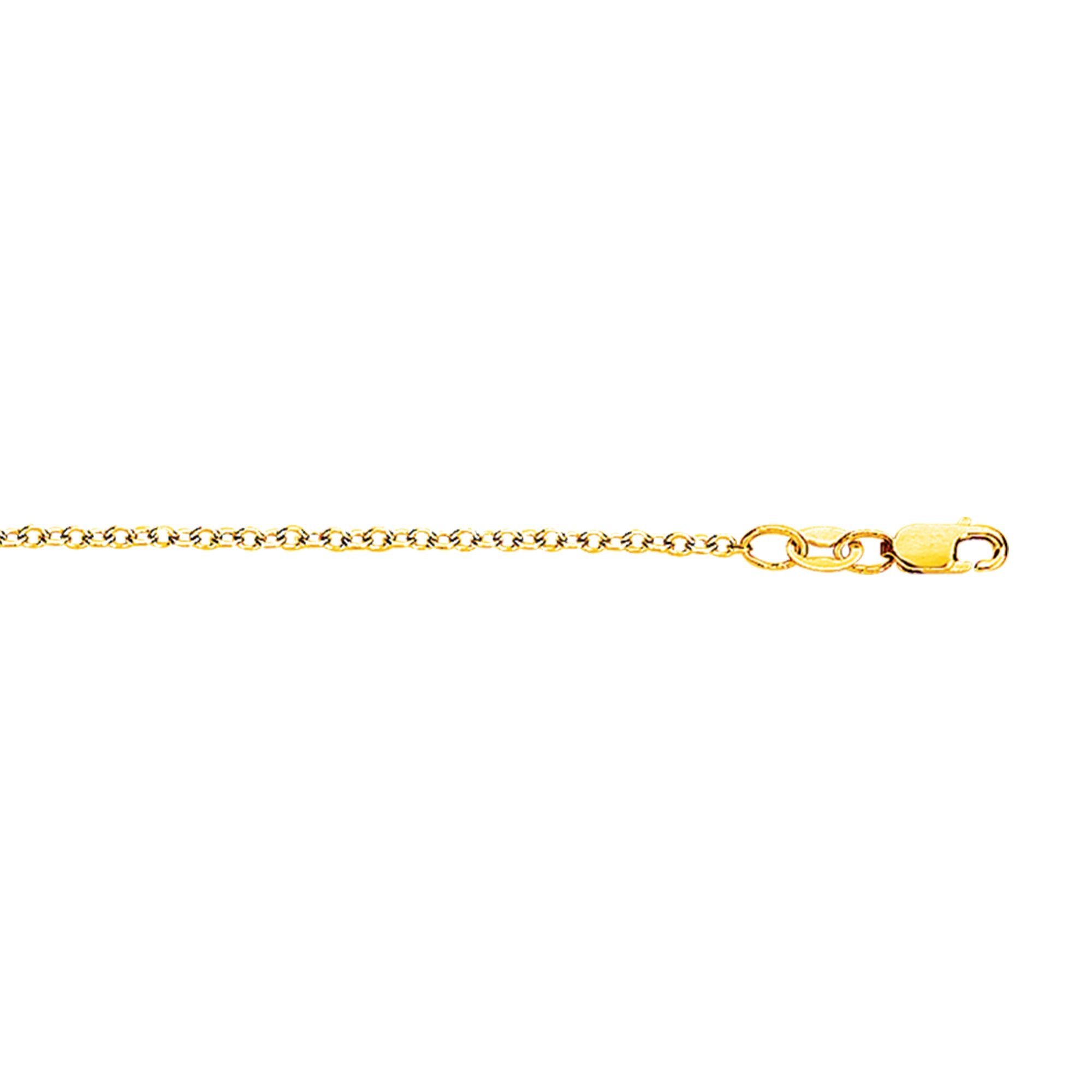 18K Yellow Gold 1.5mm Cable 18" Chain with Lobster Lock