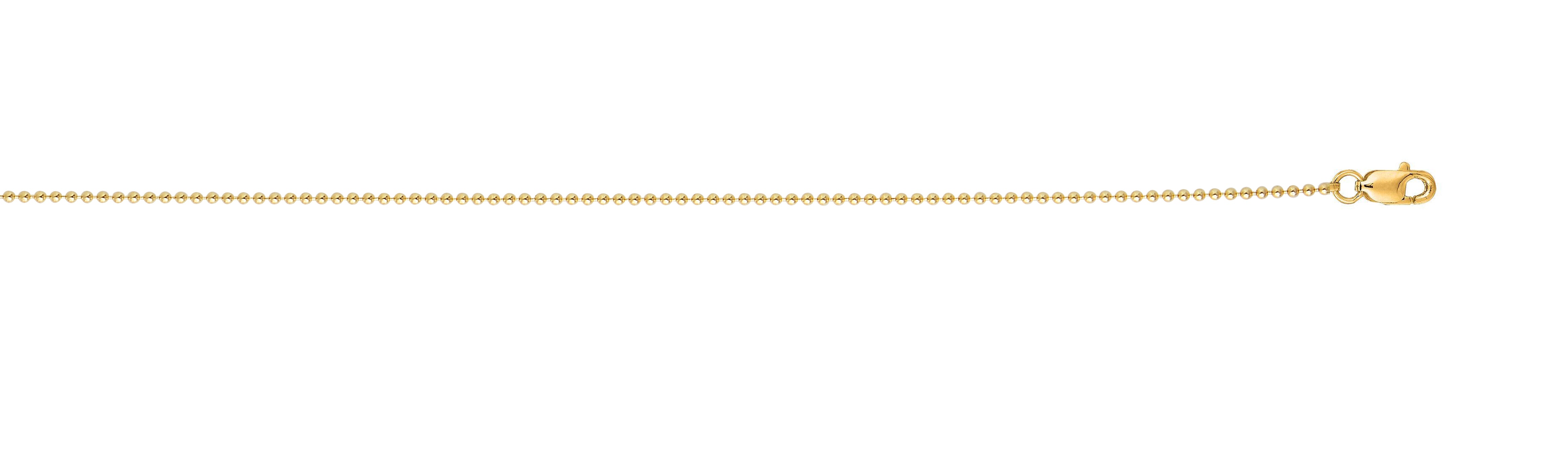 18K Yellow Gold 24" 2.5mm Bead Chain with Lobster Clasp