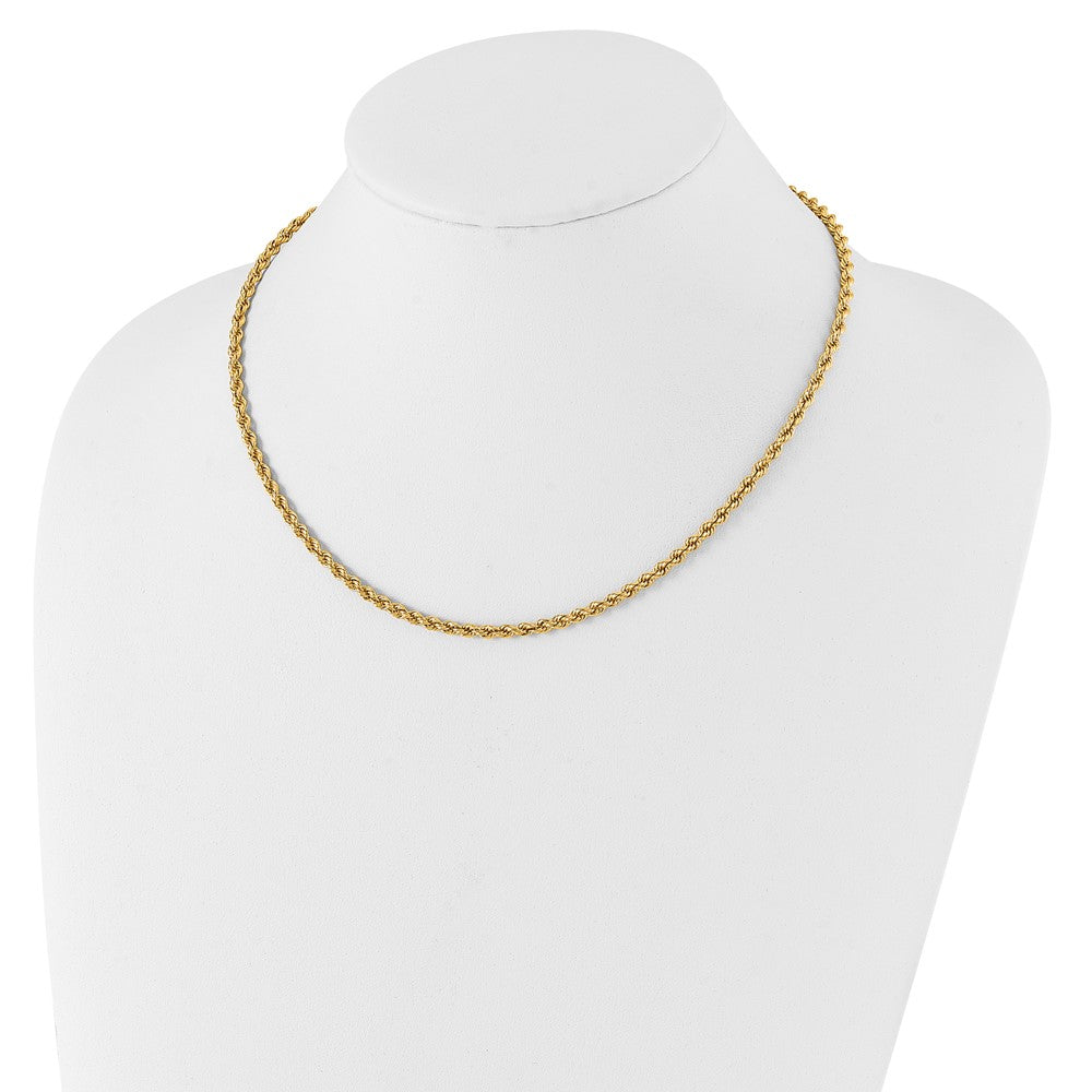 Kelly Waters Gold-plated 3mm Diamond Cut French Rope 18 inch Chain