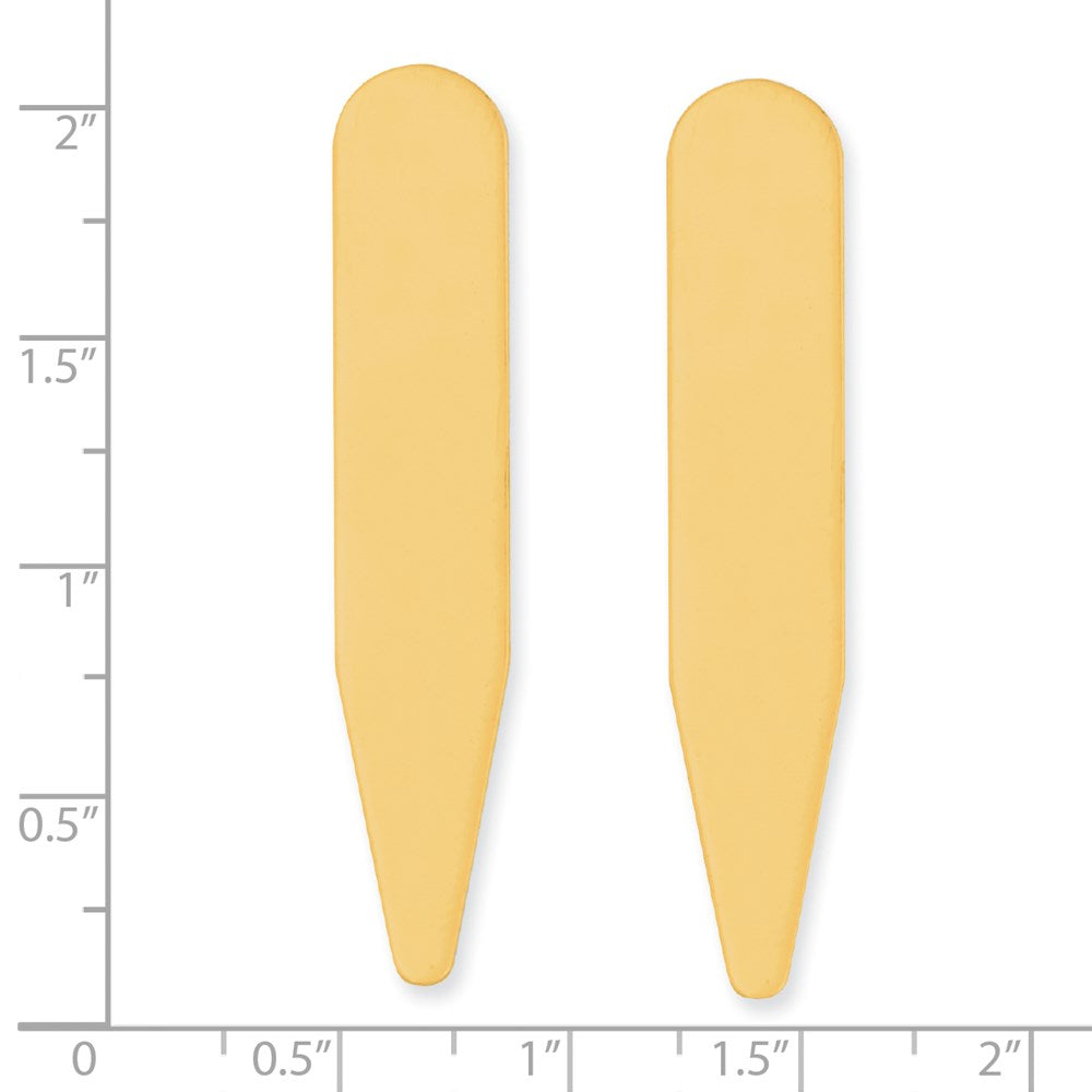 Kelly Waters Brass Pair of Two 2 inch Engravable Collar Stays