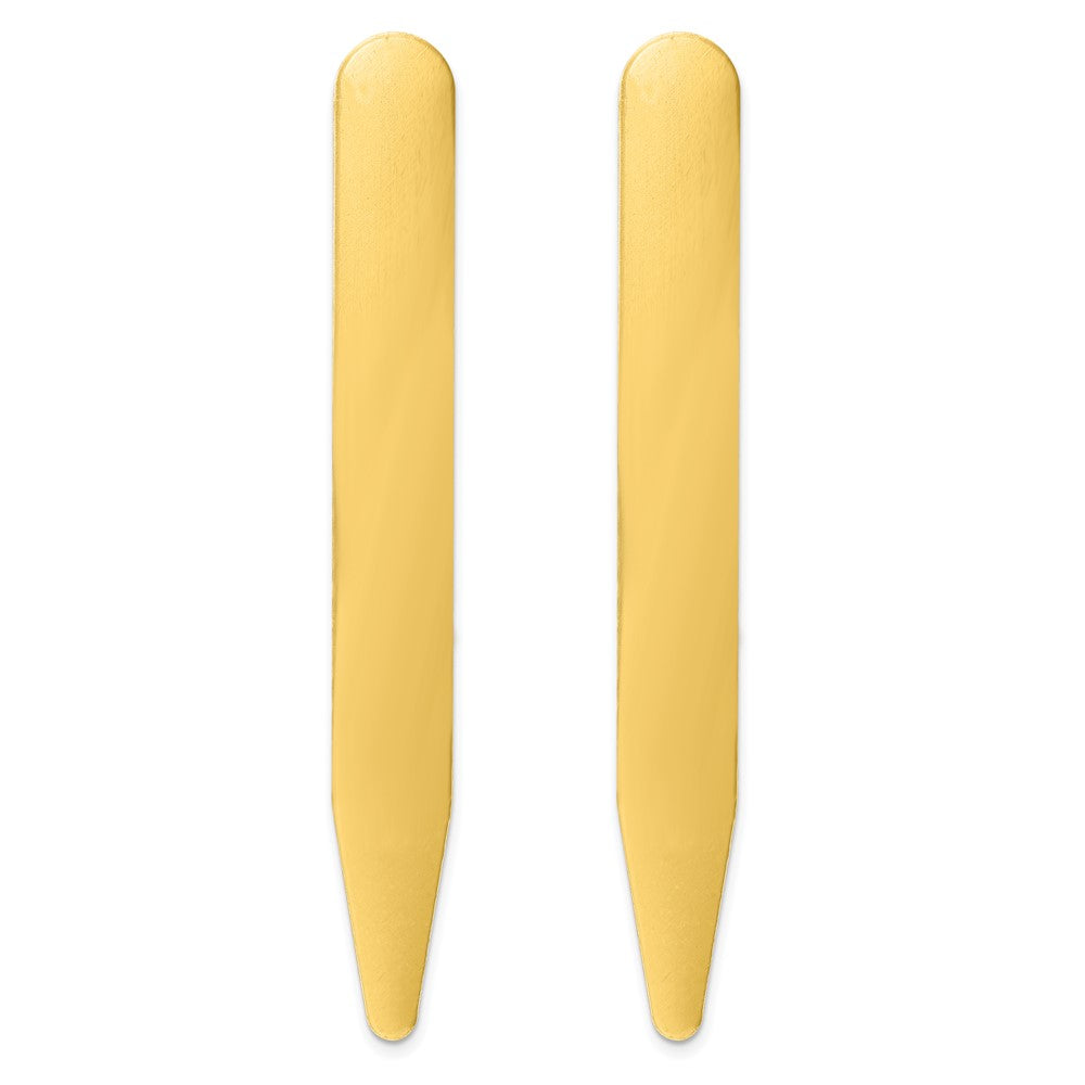 Kelly Waters Brass Pair of Two 3 inch Engravable Collar Stays