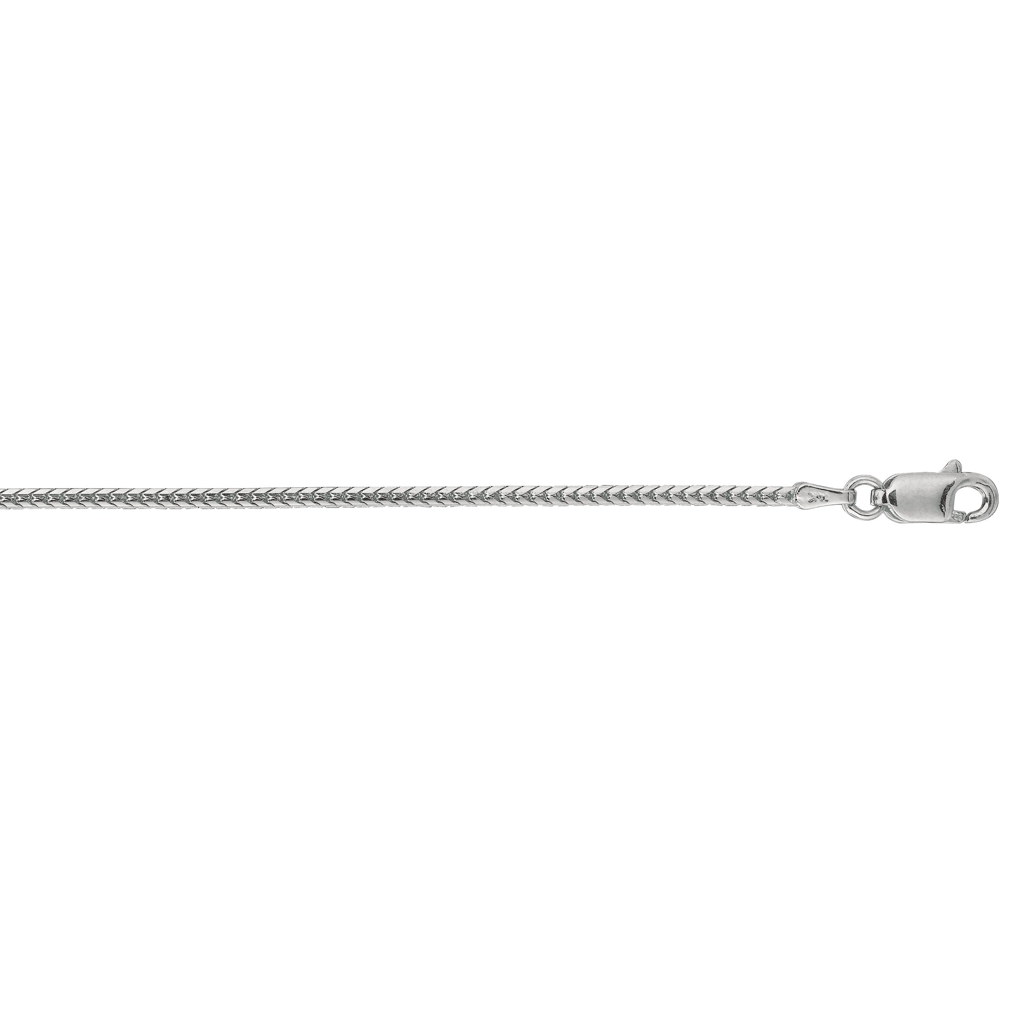 18K White Gold 24" 1.6mm Franco Chain with Lobster Clasp