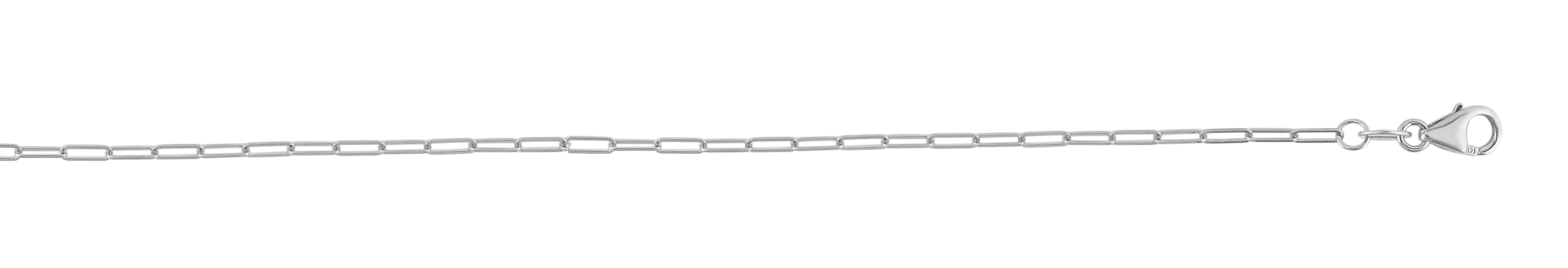 18K White Gold 20" 1.5mm Paperclip Link Chain with Lobster Clasp