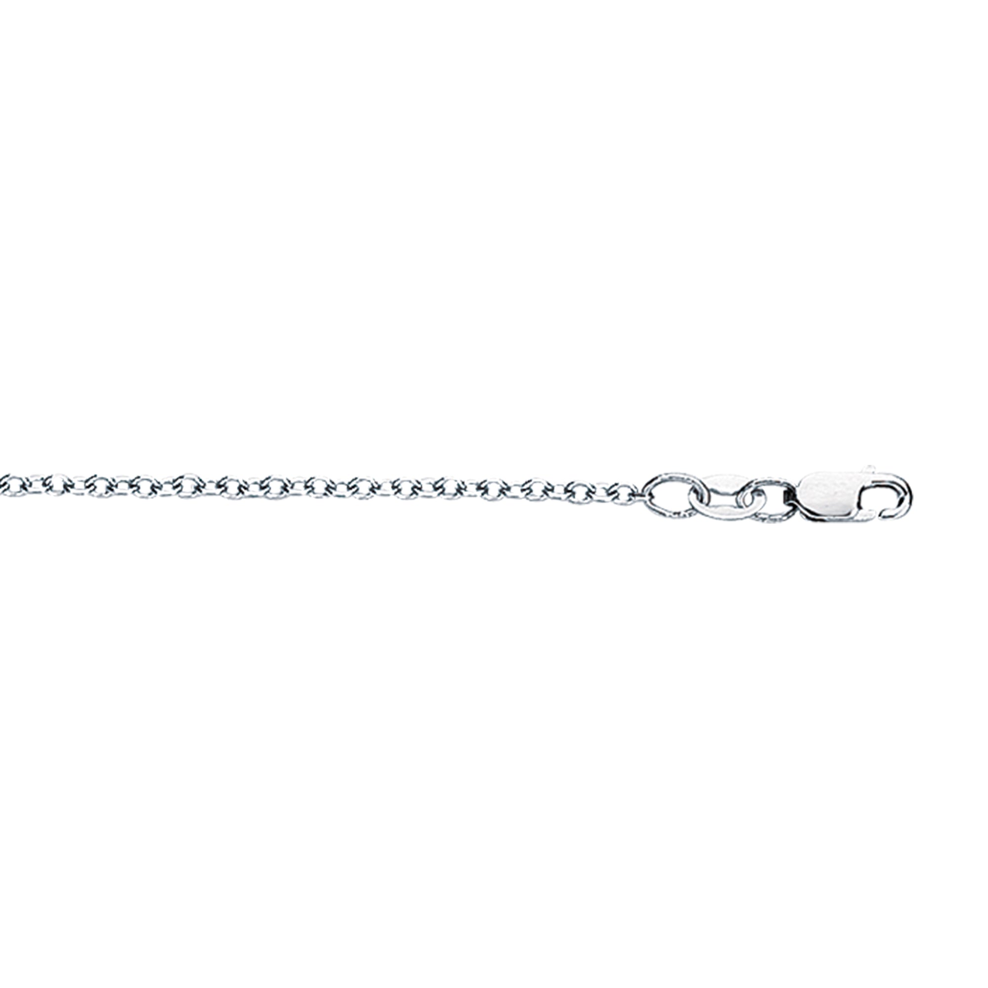 18K White Gold 1.5mm Cable 18" Chain with Lobster Lock
