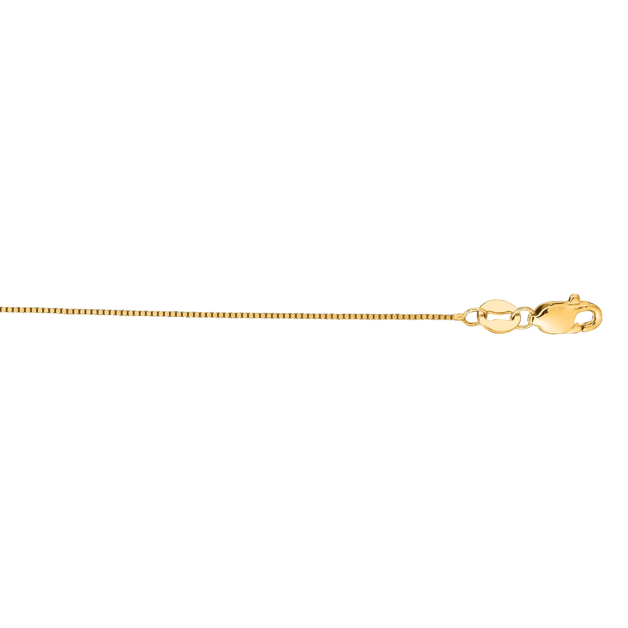 14K Yellow Gold .45mm Classic Box 20" Chain with Lobster Lock