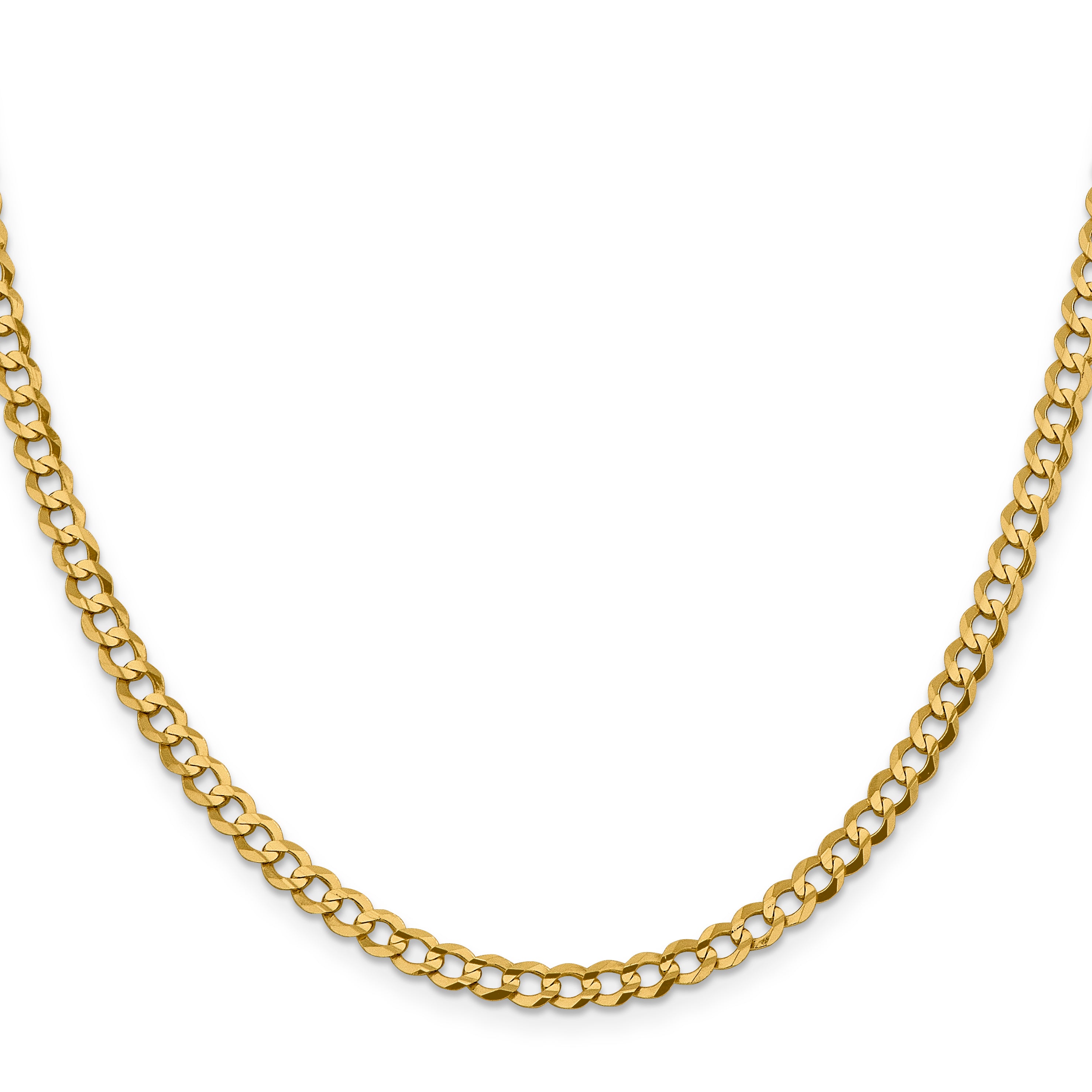 14K 18 Inch 4.7Mm Lightweight Flat Cuban With Lobster Clasp Chain