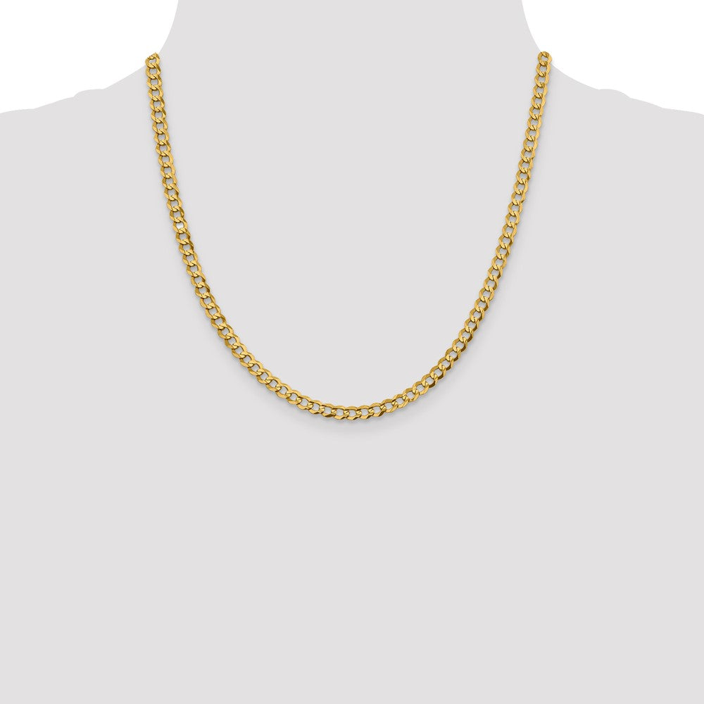 14K 20 inch 4.7mm Lightweight Flat Cuban with Lobster Clasp Chain