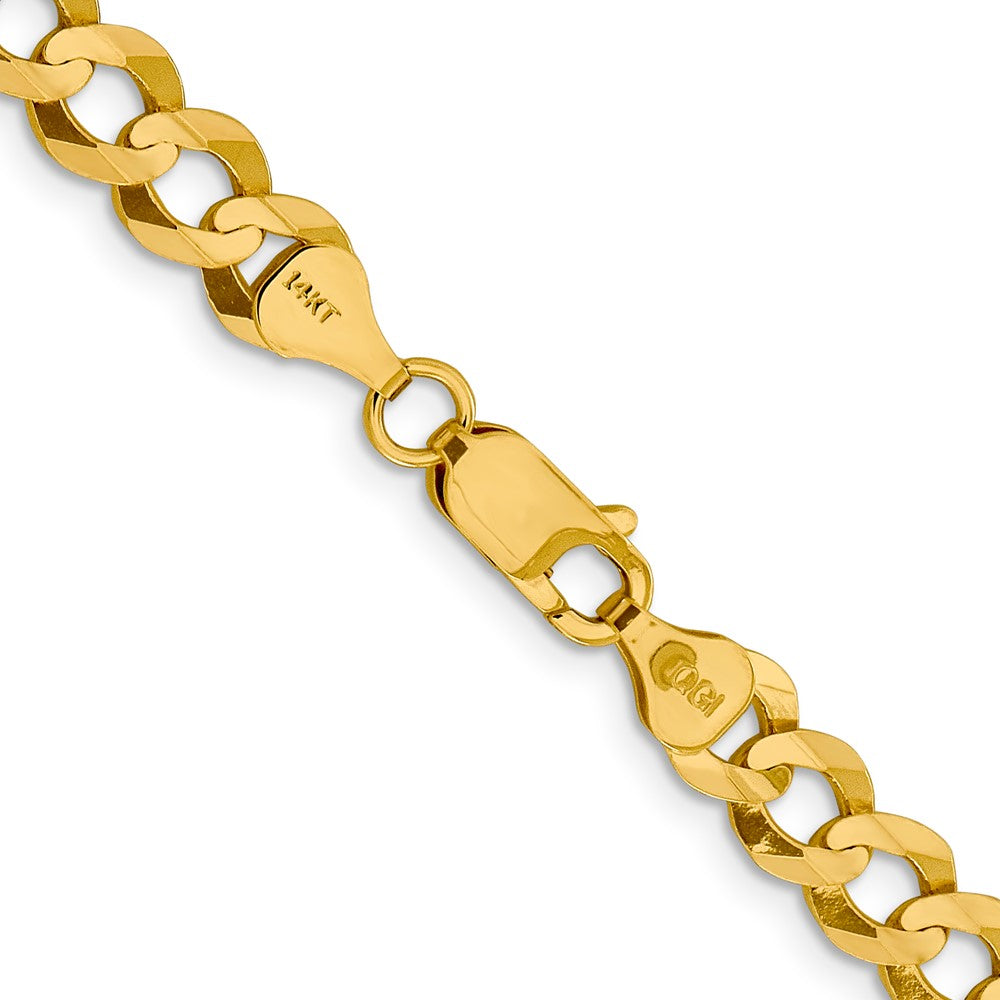 14K 20 inch 7.2mm Lightweight Flat Cuban with Lobster Clasp Chain
