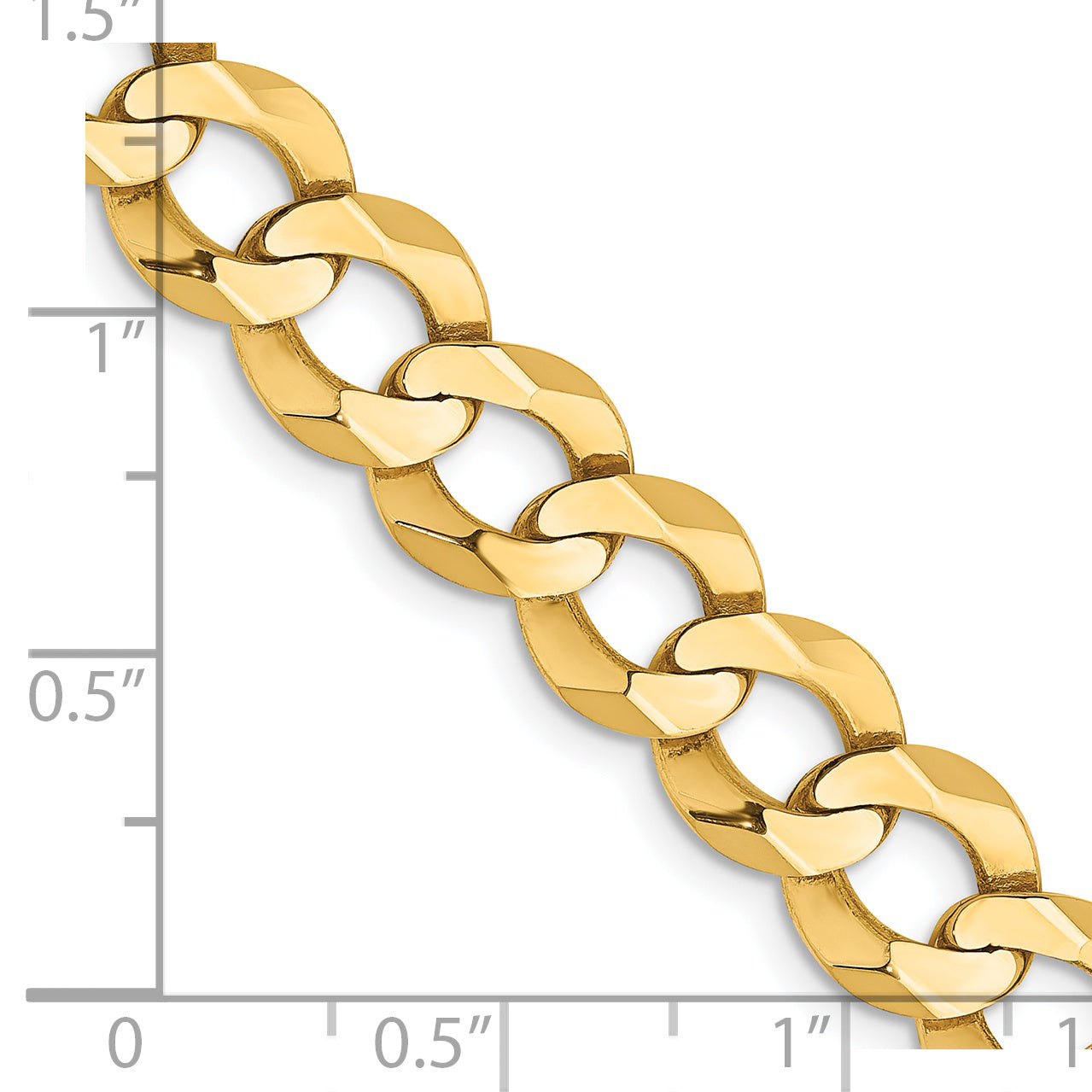 14K 24 Inch 9.4Mm Lightweight Flat Cuban With Lobster Clasp Chain