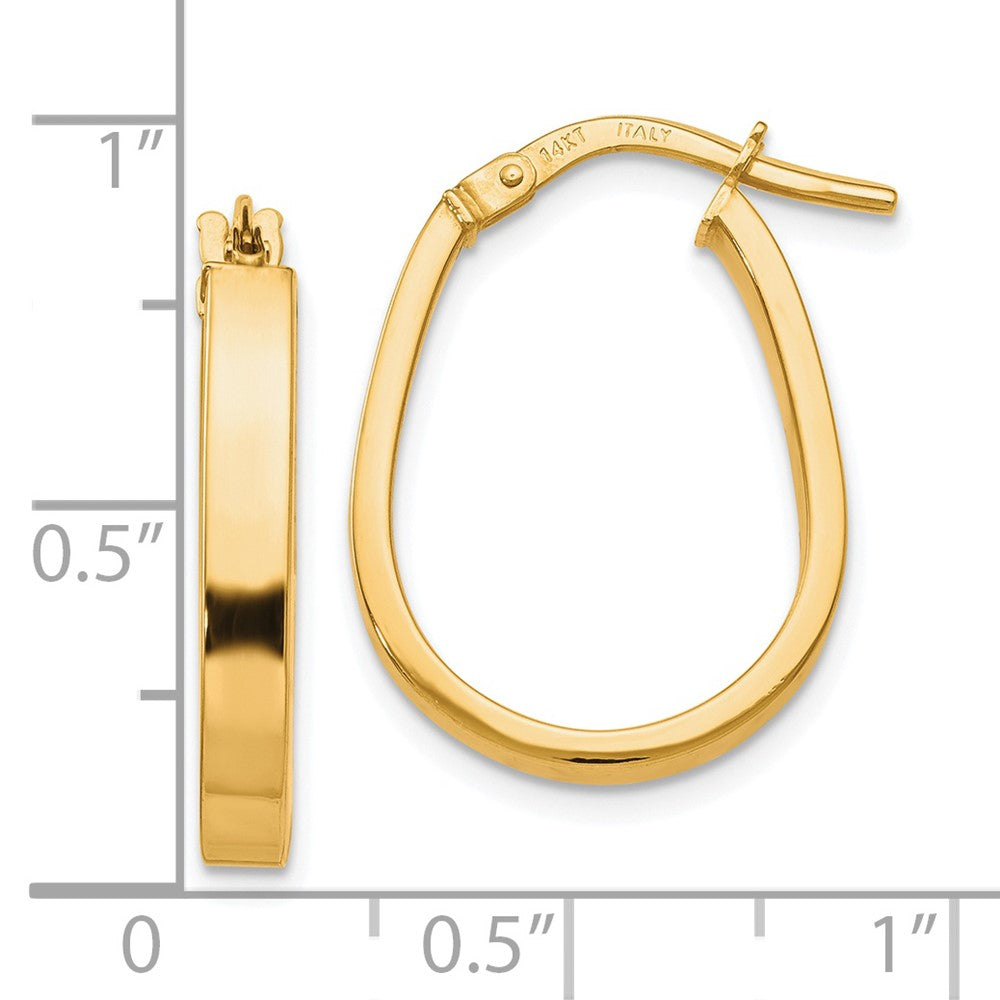 14K Polished U-Shape Hoop Earrings