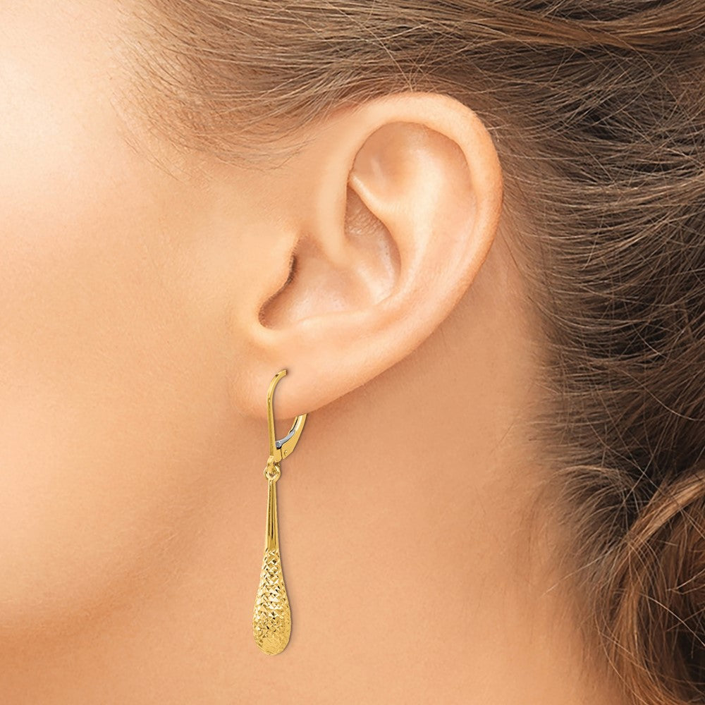 14K D/C Leverback Earrings