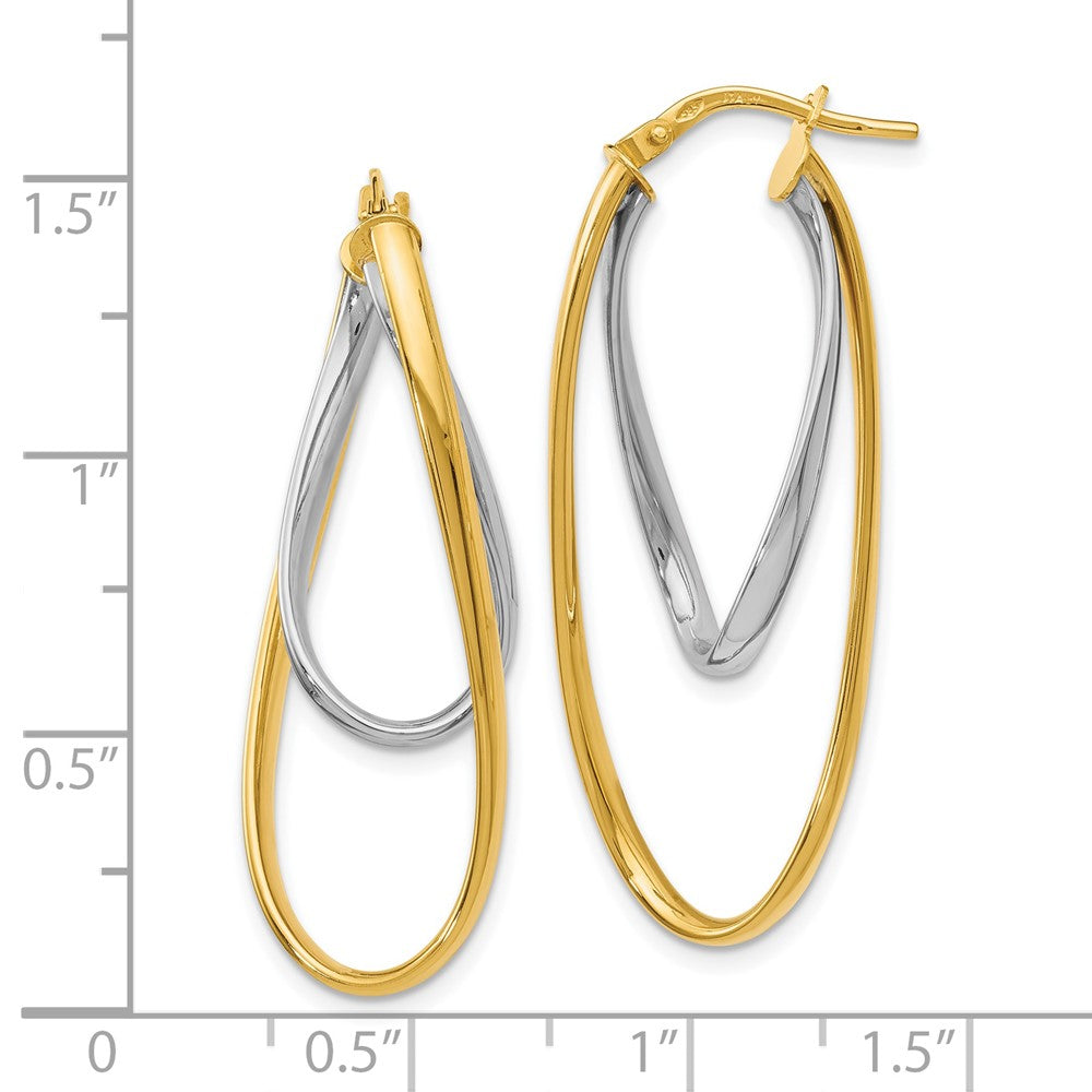 14K Two-Tone Polished Hoop Earrings