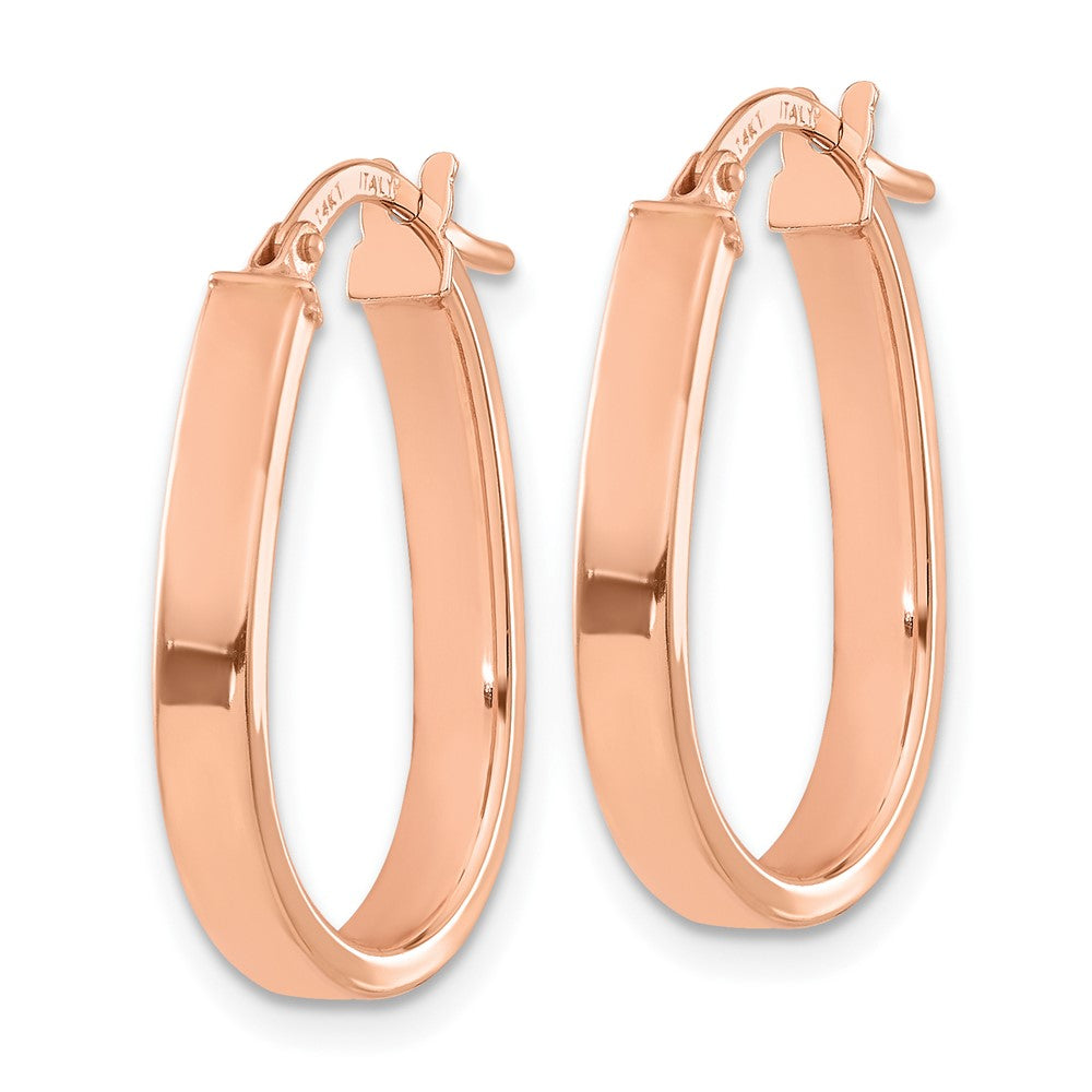 14K Rose Gold Polished U-Shape Hoop Earrings