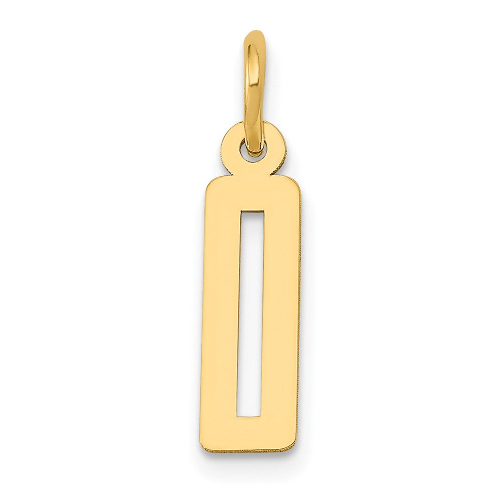 14k Small Elongated Number 0 Charm