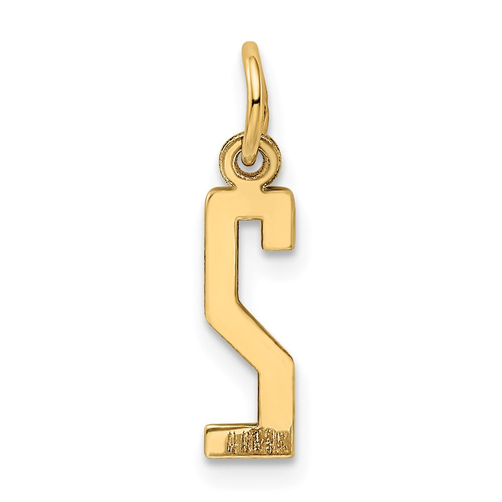 14k Small Elongated Number 2 Charm
