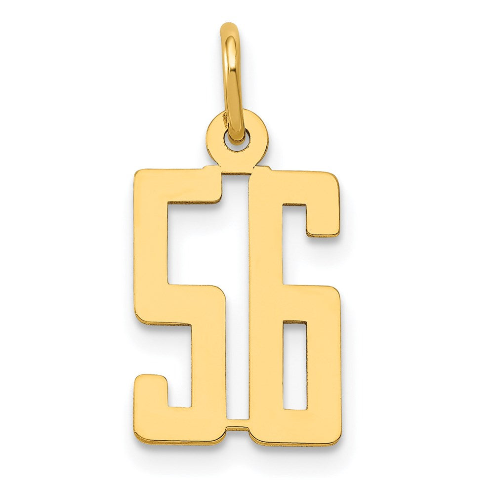 14k Small Elongated Number 56 Charm
