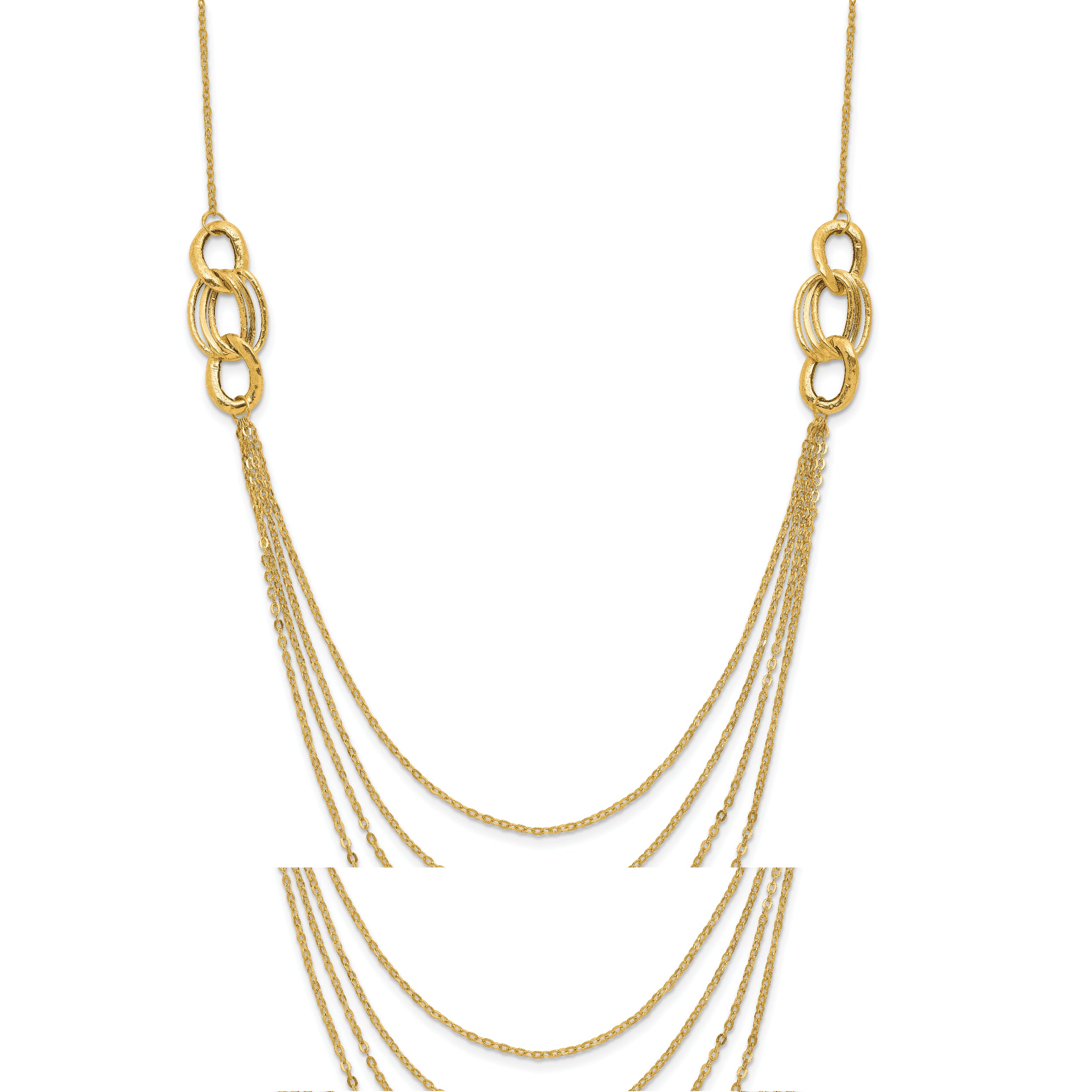 14K Four Layer Rope Chain Necklace