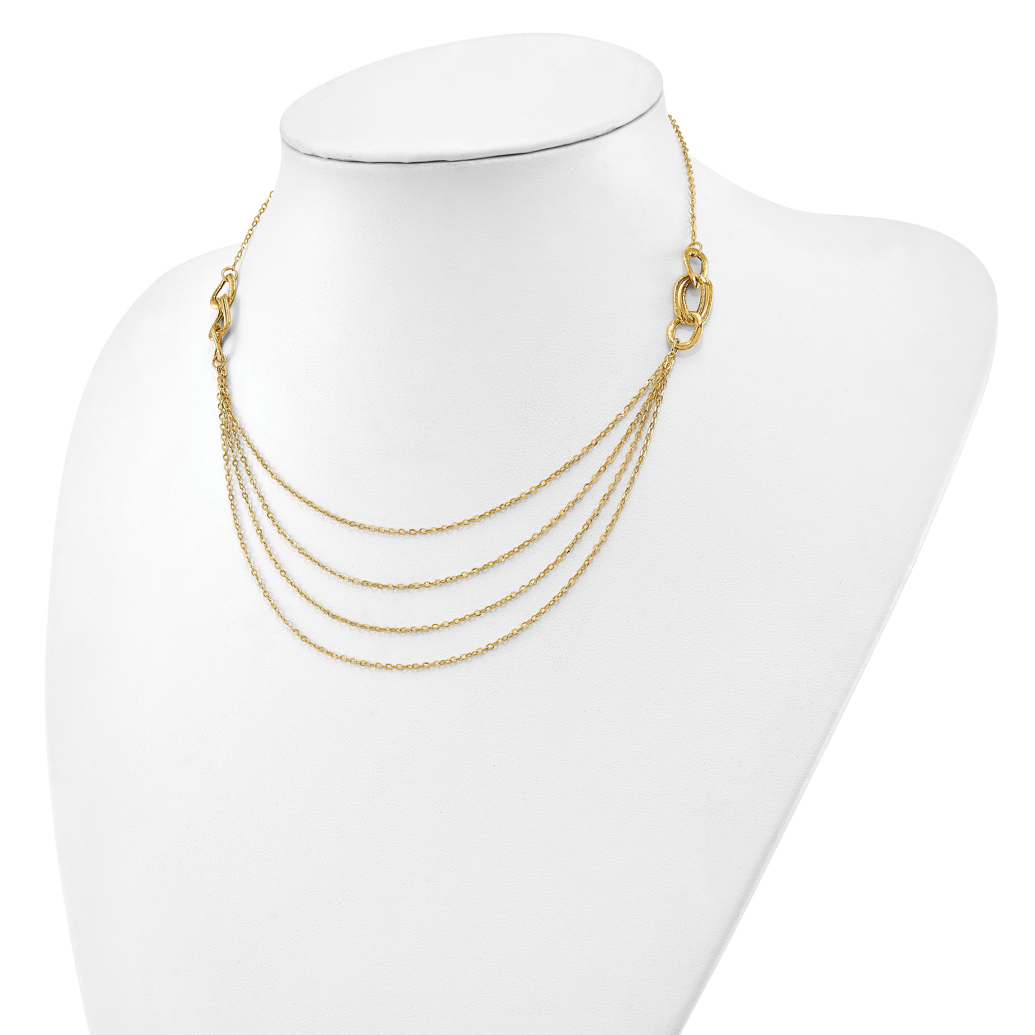 14K Four Layer Rope Chain Necklace