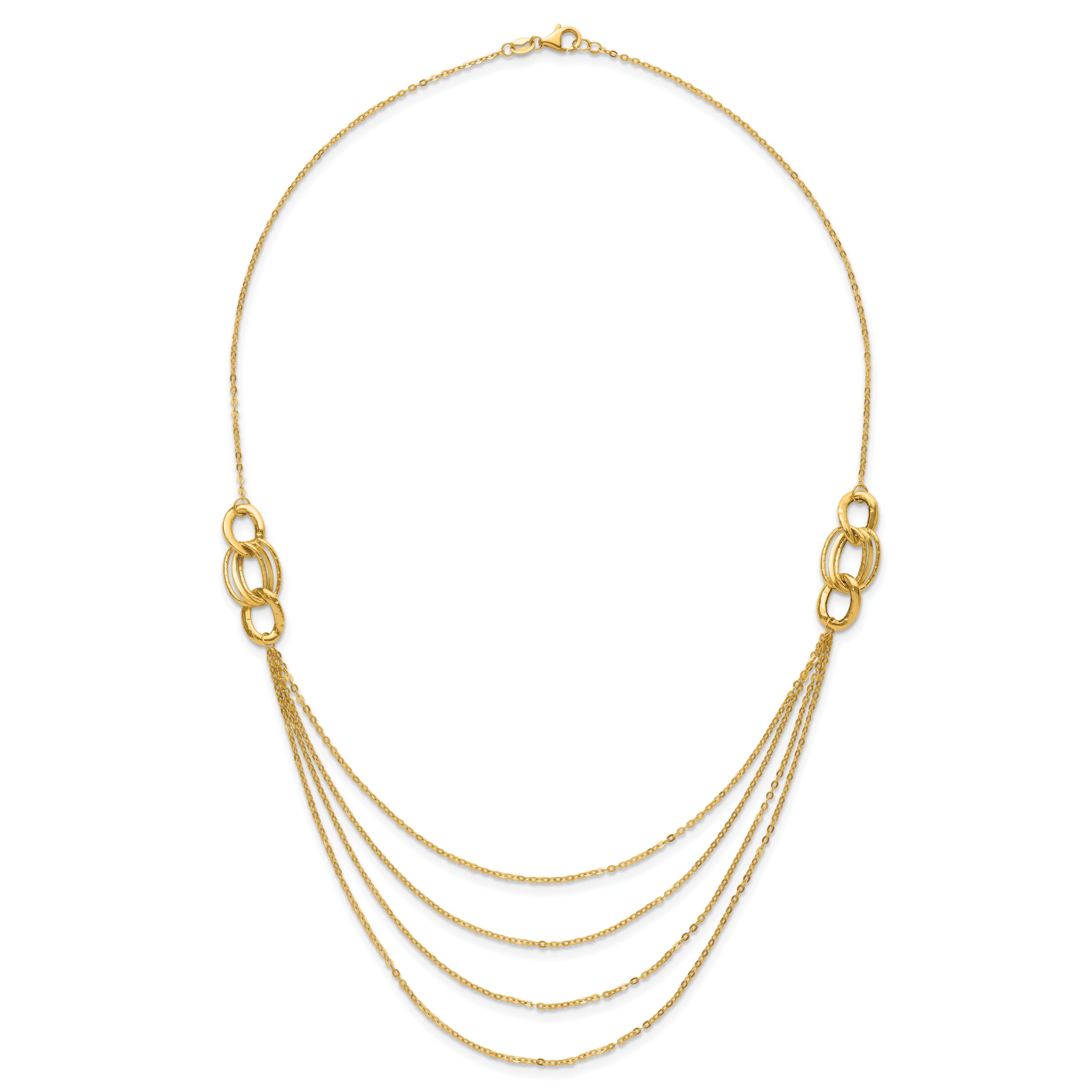 14K Four Layer Rope Chain Necklace